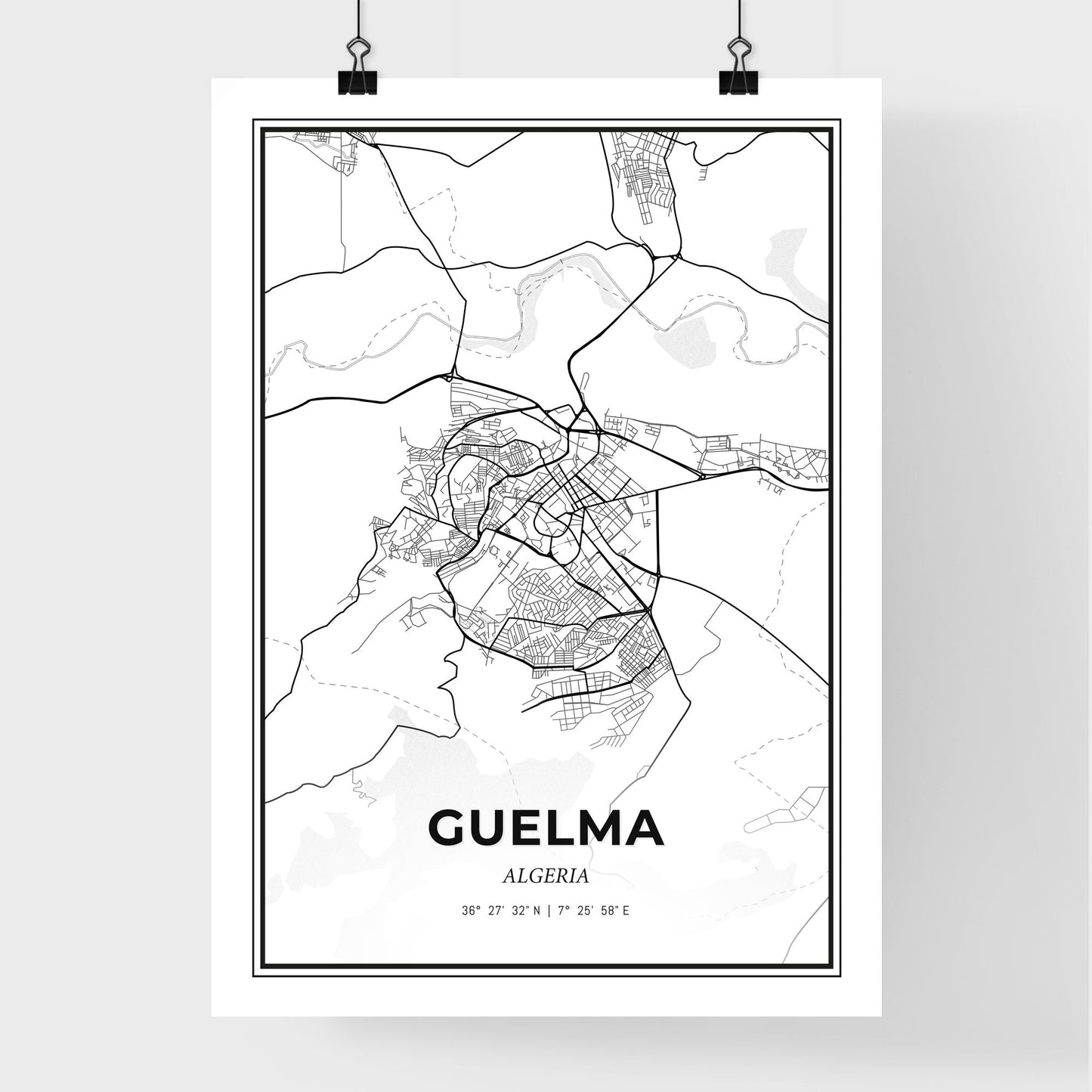 Guelma Algeria - Premium City Map Poster