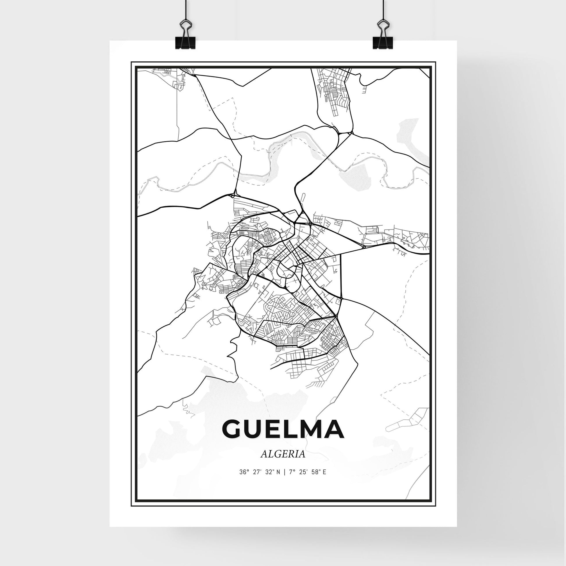 Guelma Algeria - Premium City Map Poster