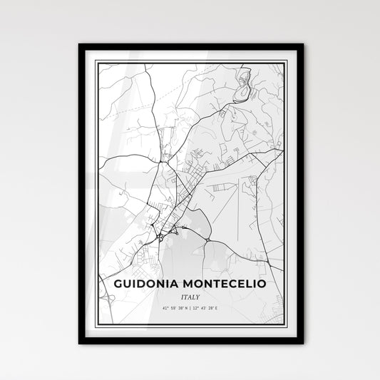 Guidonia Montecelio Italy - Scandinavian Style City Map for Modern Home Decor