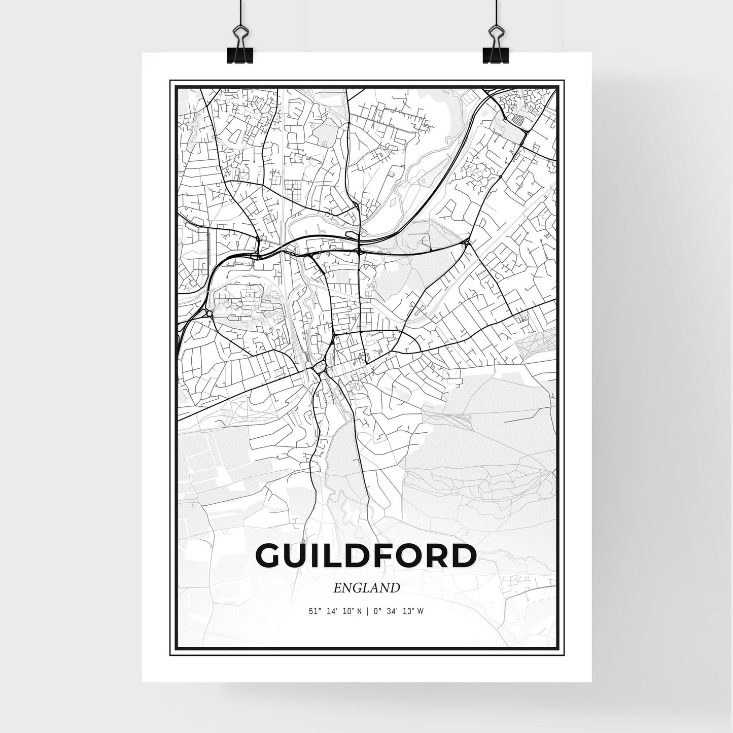 Guildford England - Premium City Map Poster