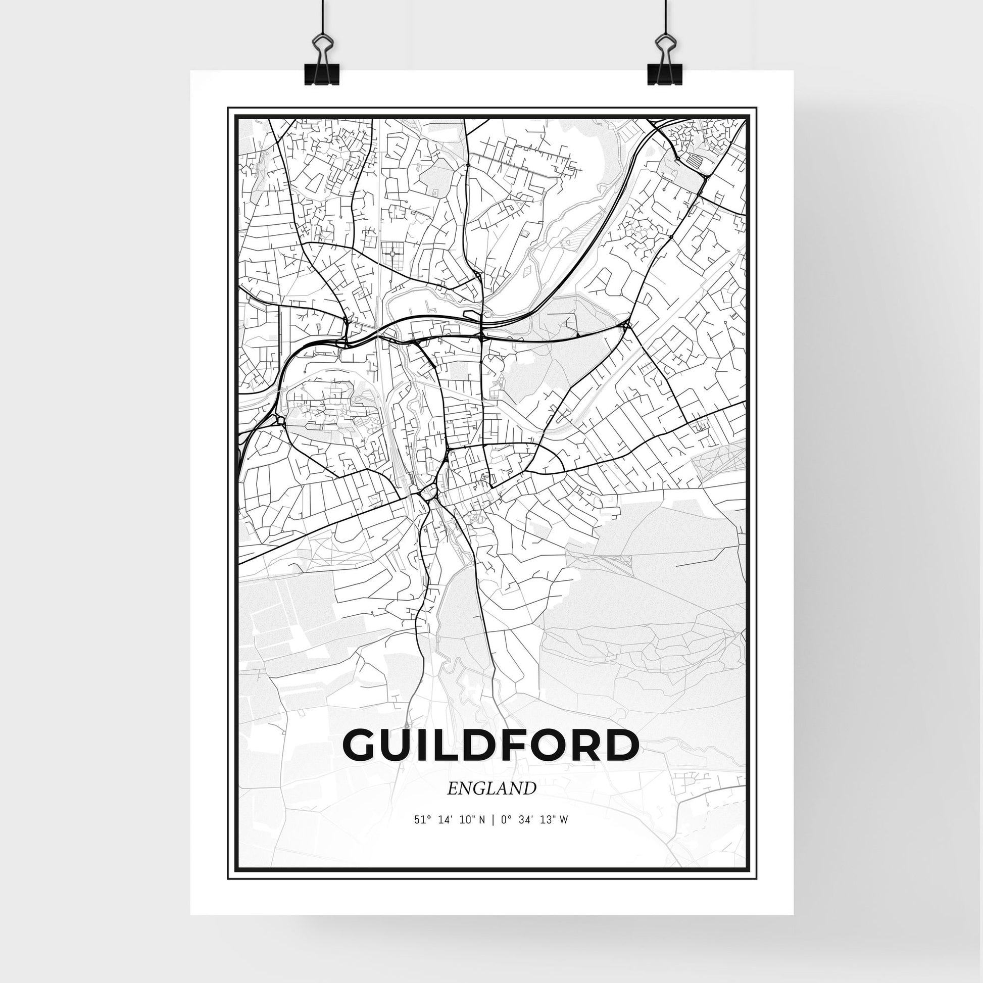 Guildford England - Premium City Map Poster