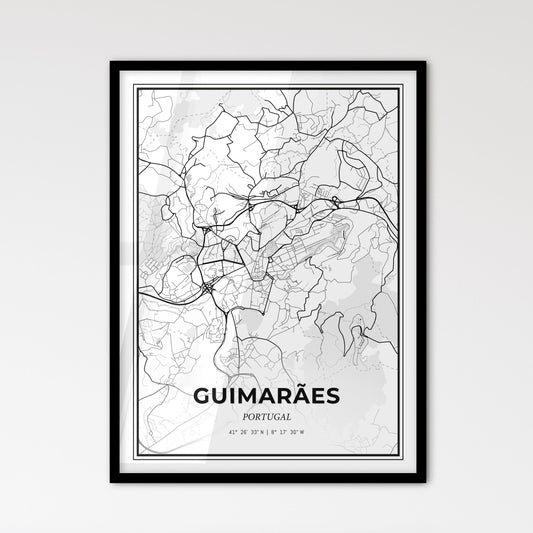 Guimarães Portugal - Scandinavian Style City Map for Modern Home Decor