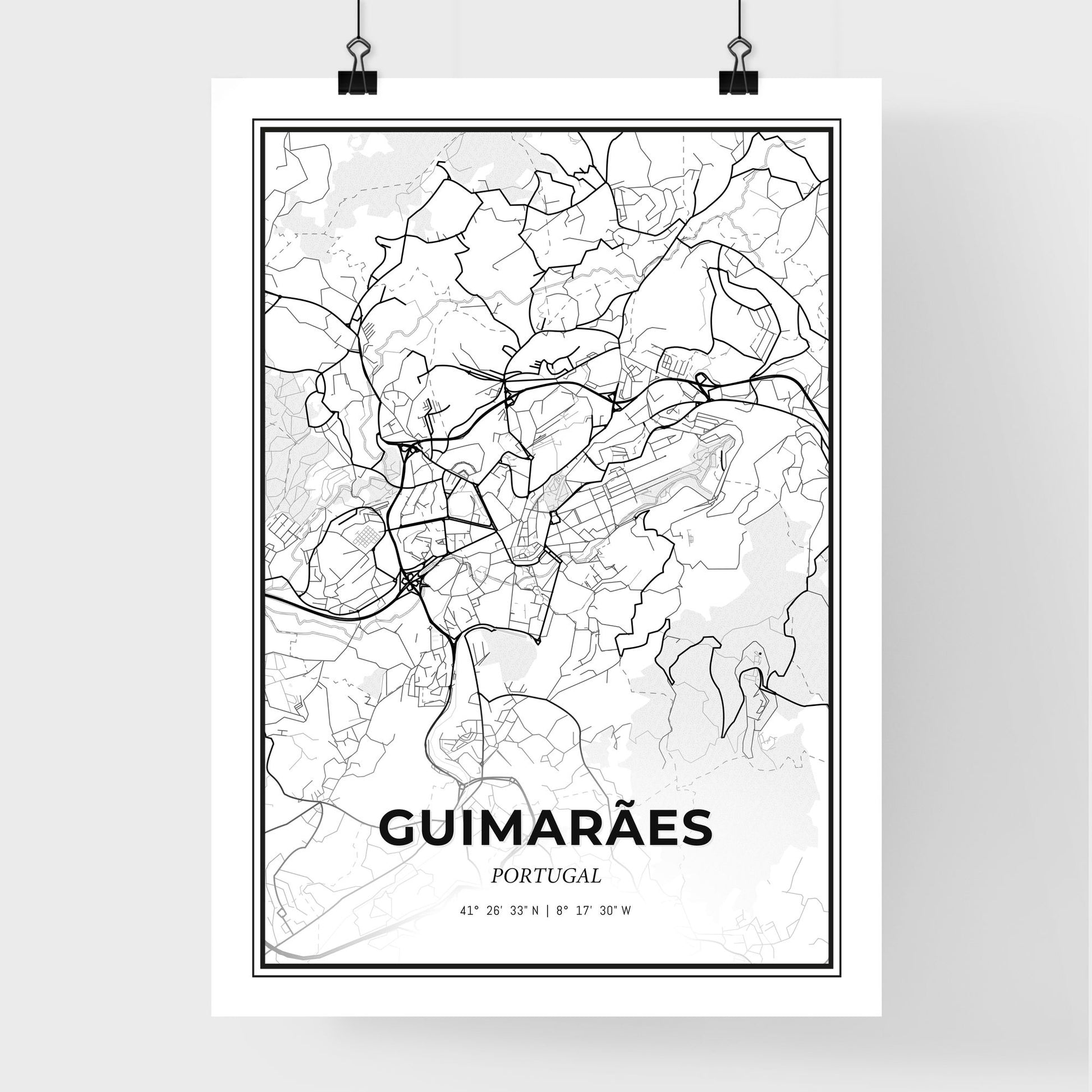 Guimarães Portugal - Premium City Map Poster