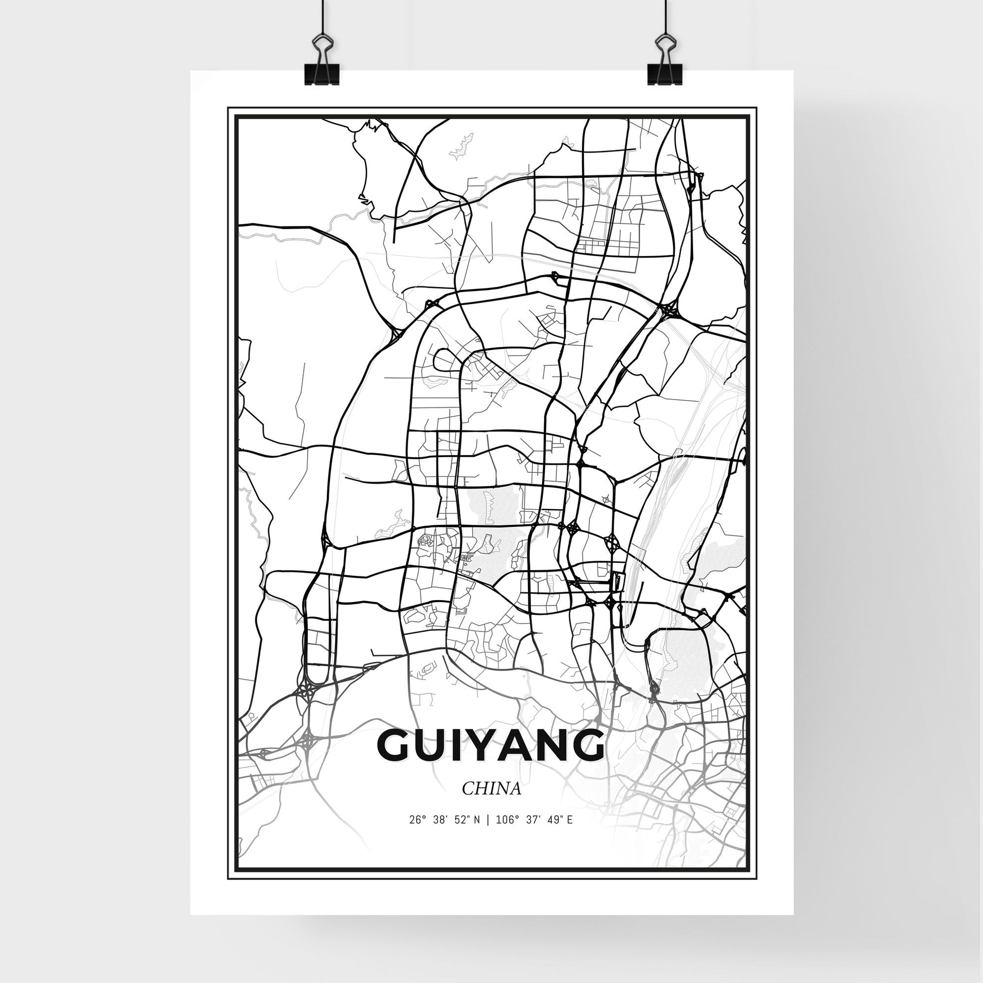 Guiyang China - Premium City Map Poster