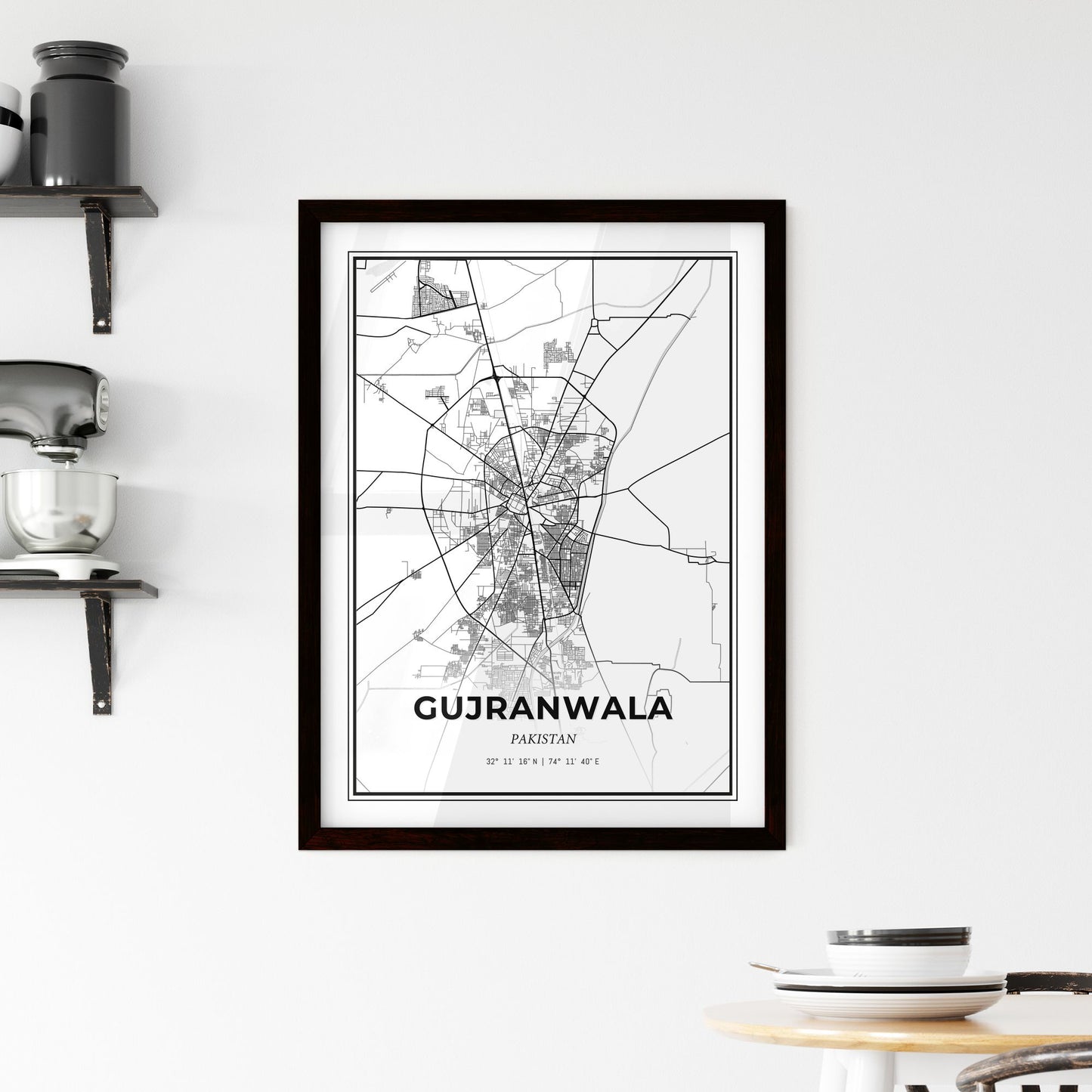 Gujranwala Pakistan - Minimal City Map