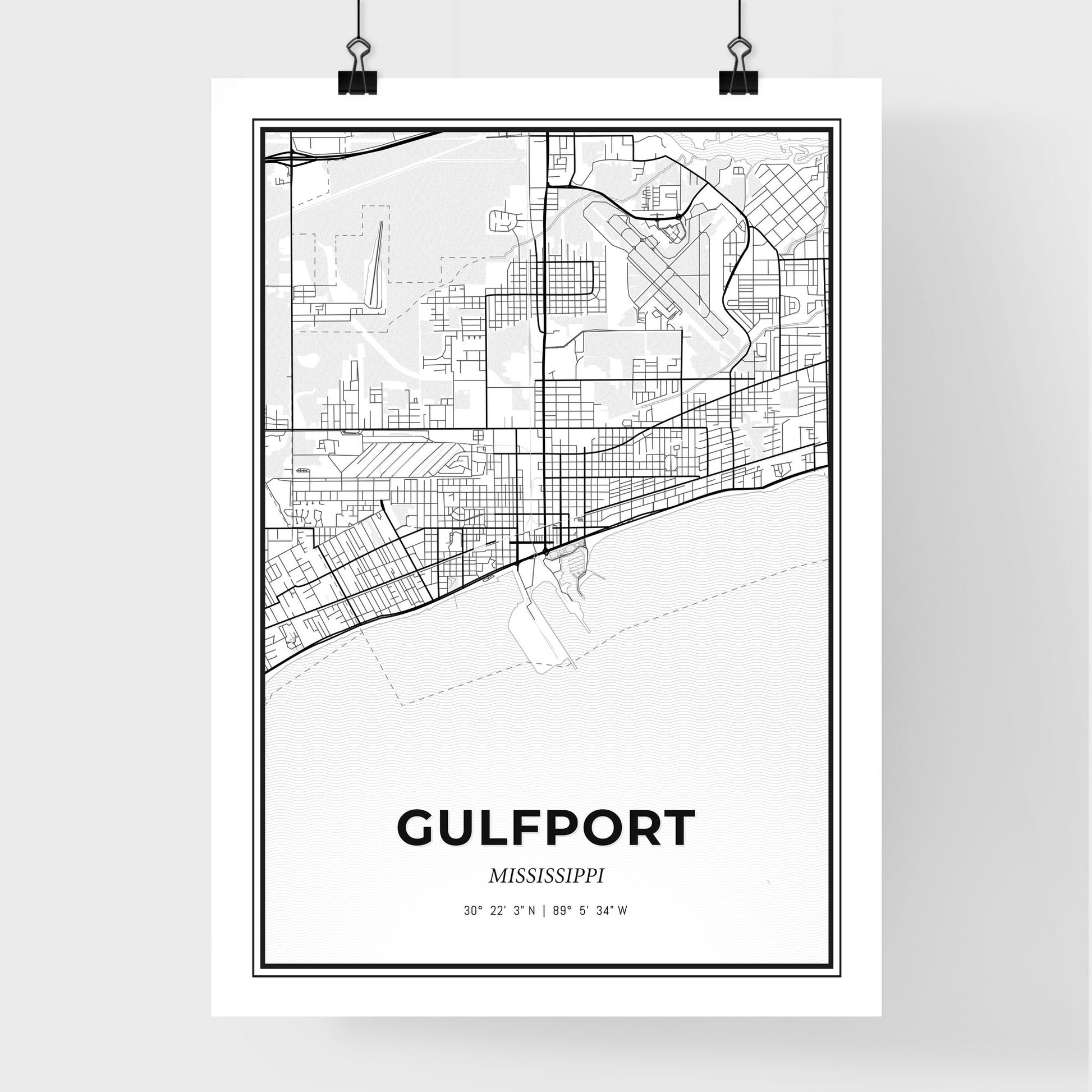 Gulfport Mississippi - Premium City Map Poster