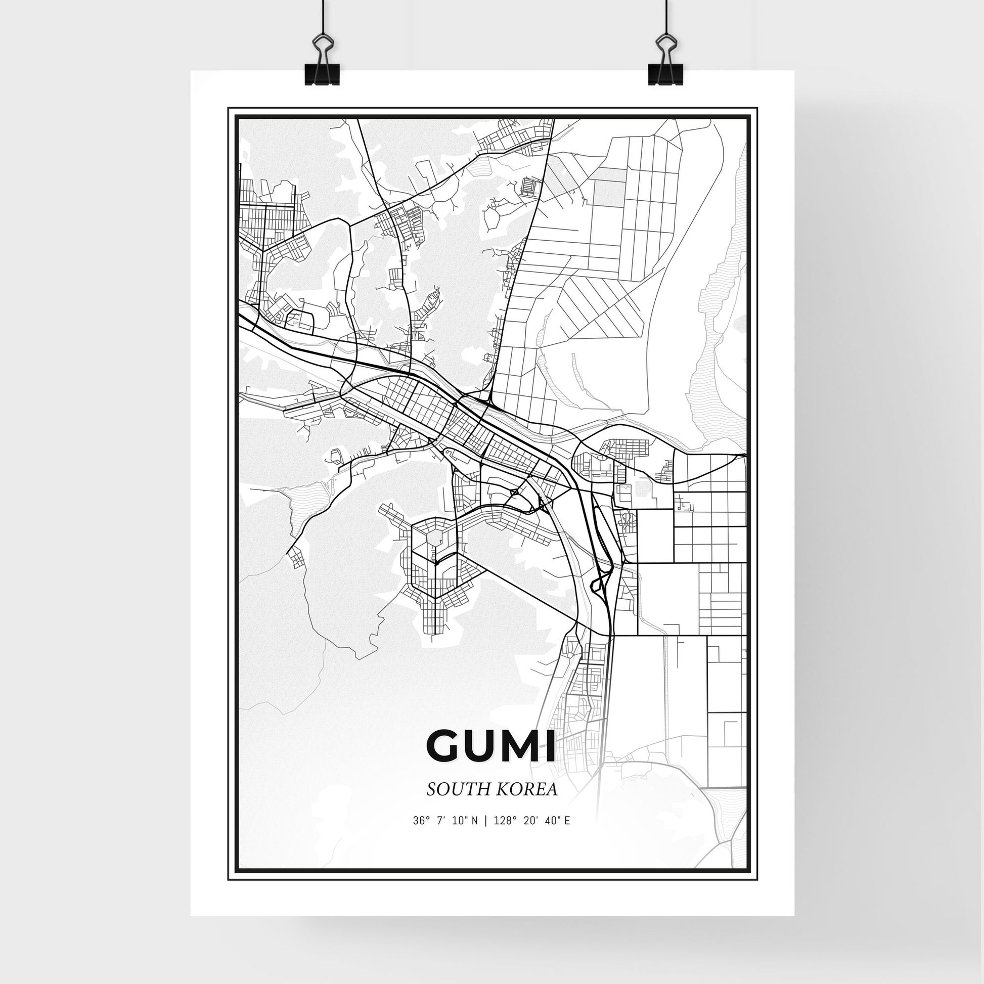 Gumi South Korea - Premium City Map Poster