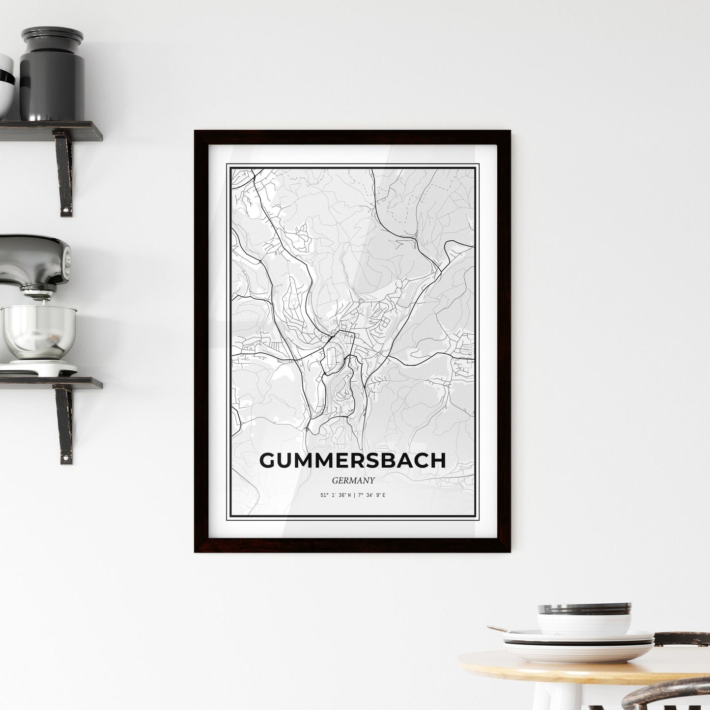 Gummersbach Germany - Minimal City Map