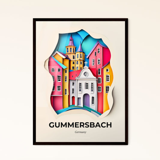 Vivid Gummersbach, Germany - a paper cut of a church and a bridge