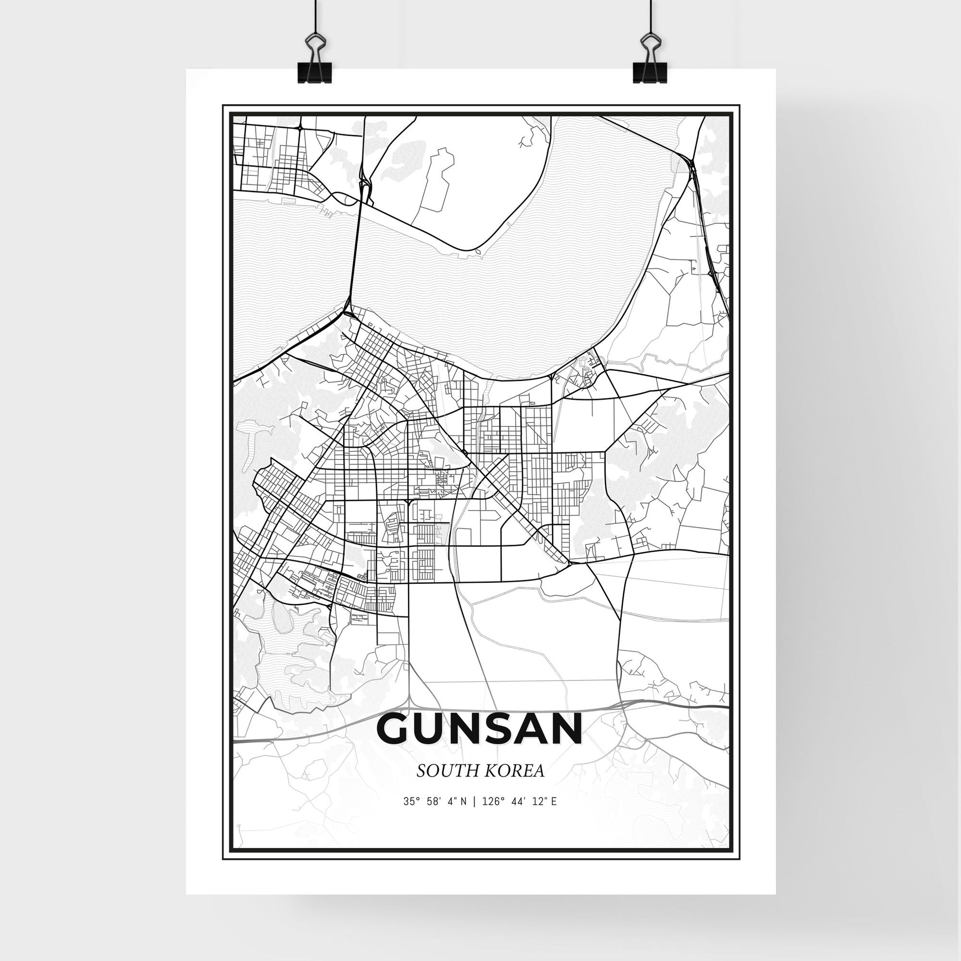 Gunsan South Korea - Premium City Map Poster