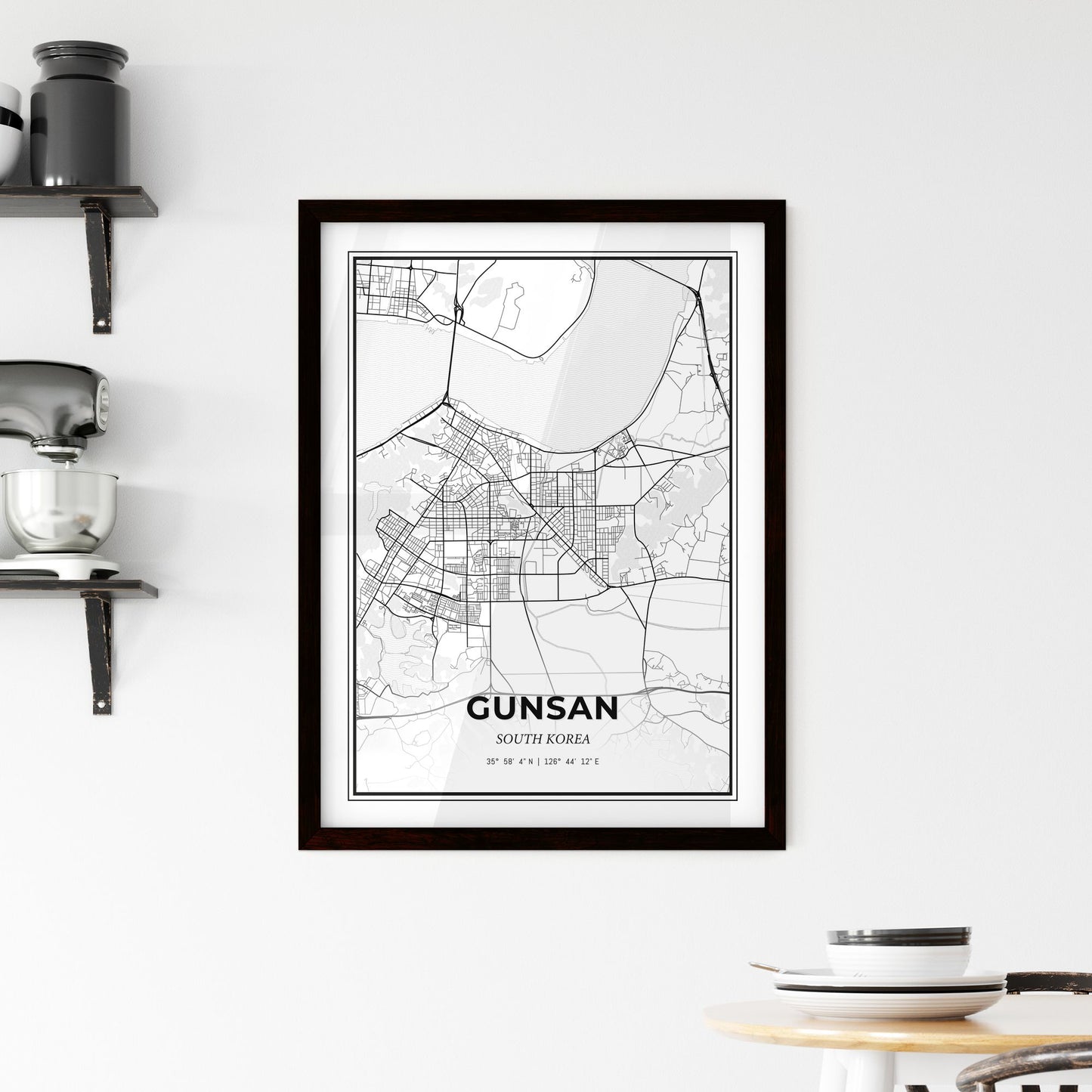 Gunsan South Korea - Minimal City Map