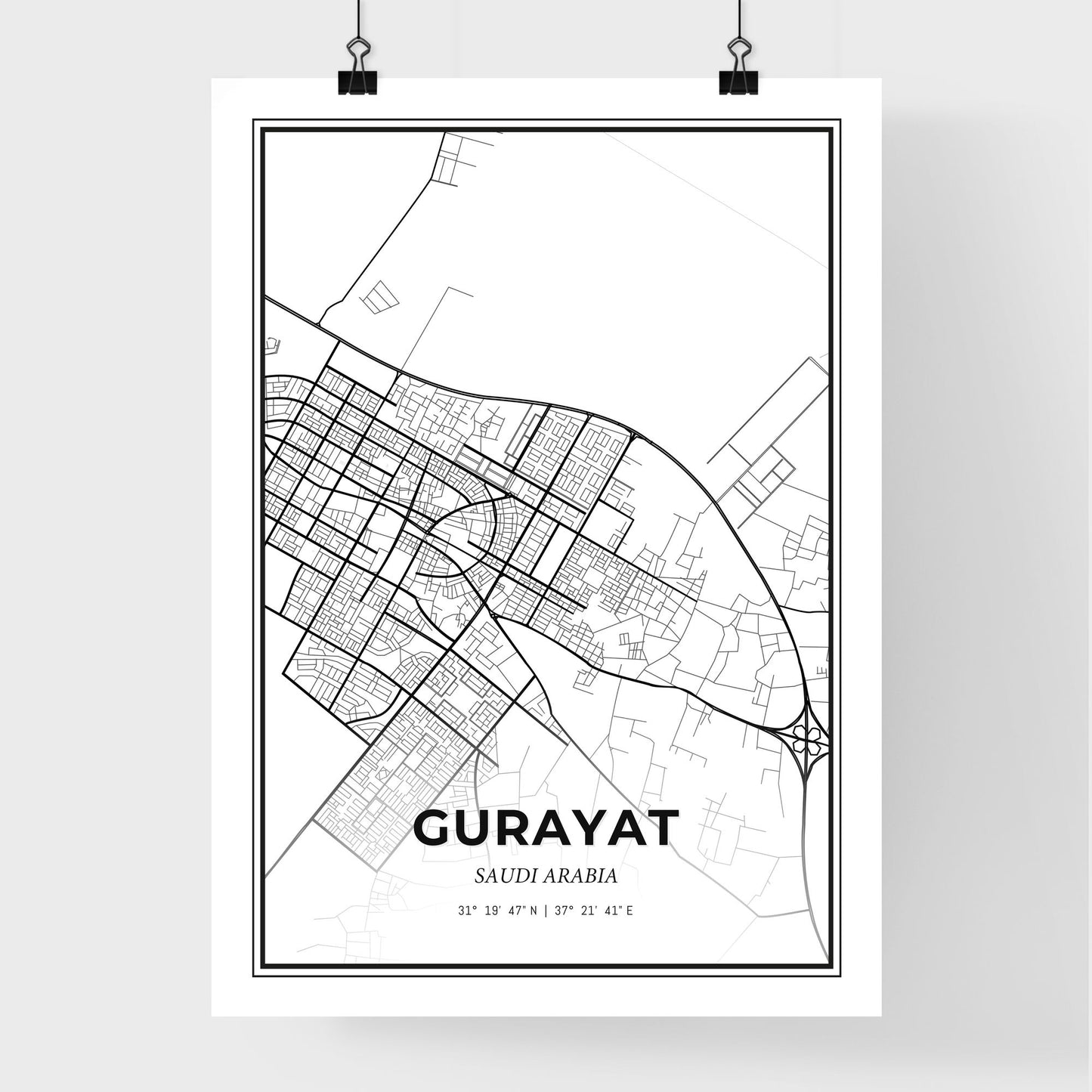 Gurayat Saudi Arabia - Premium City Map Poster