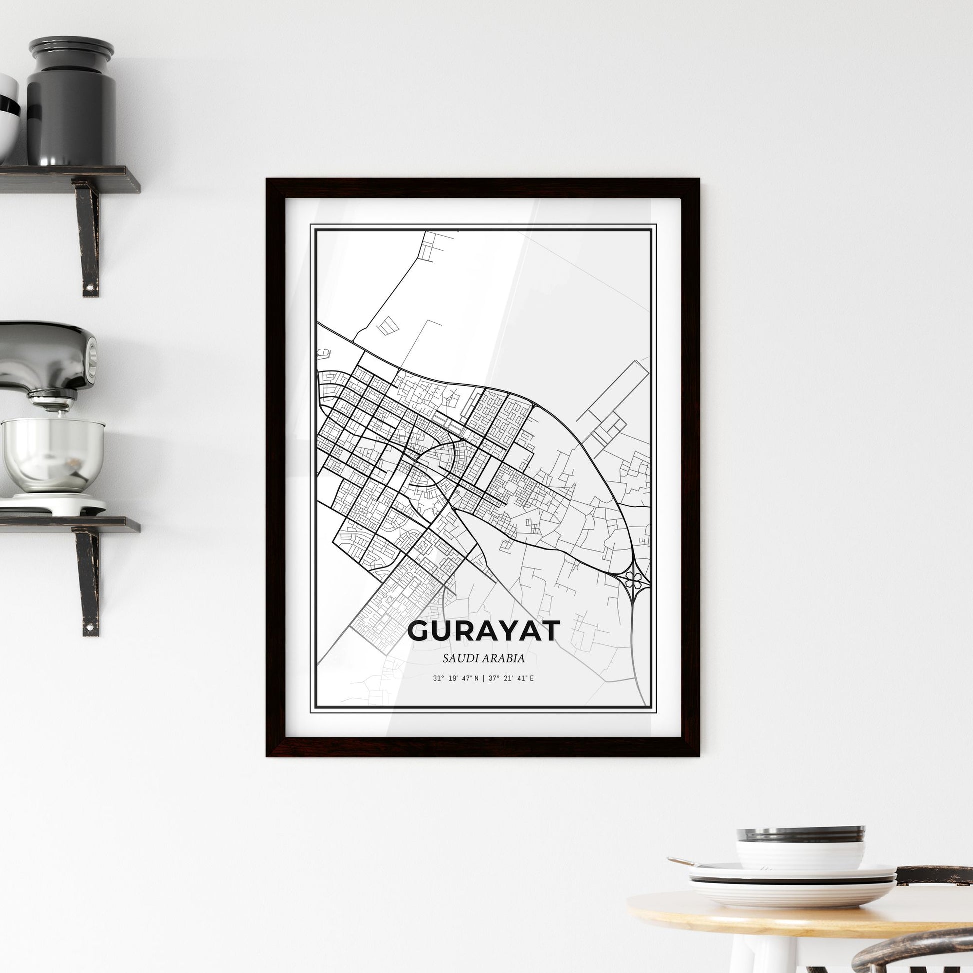 Gurayat Saudi Arabia - Minimal City Map