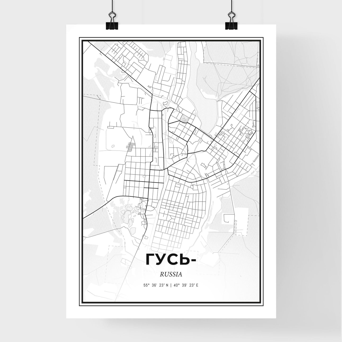 Gus-Khrustalny Russia - Premium City Map Poster