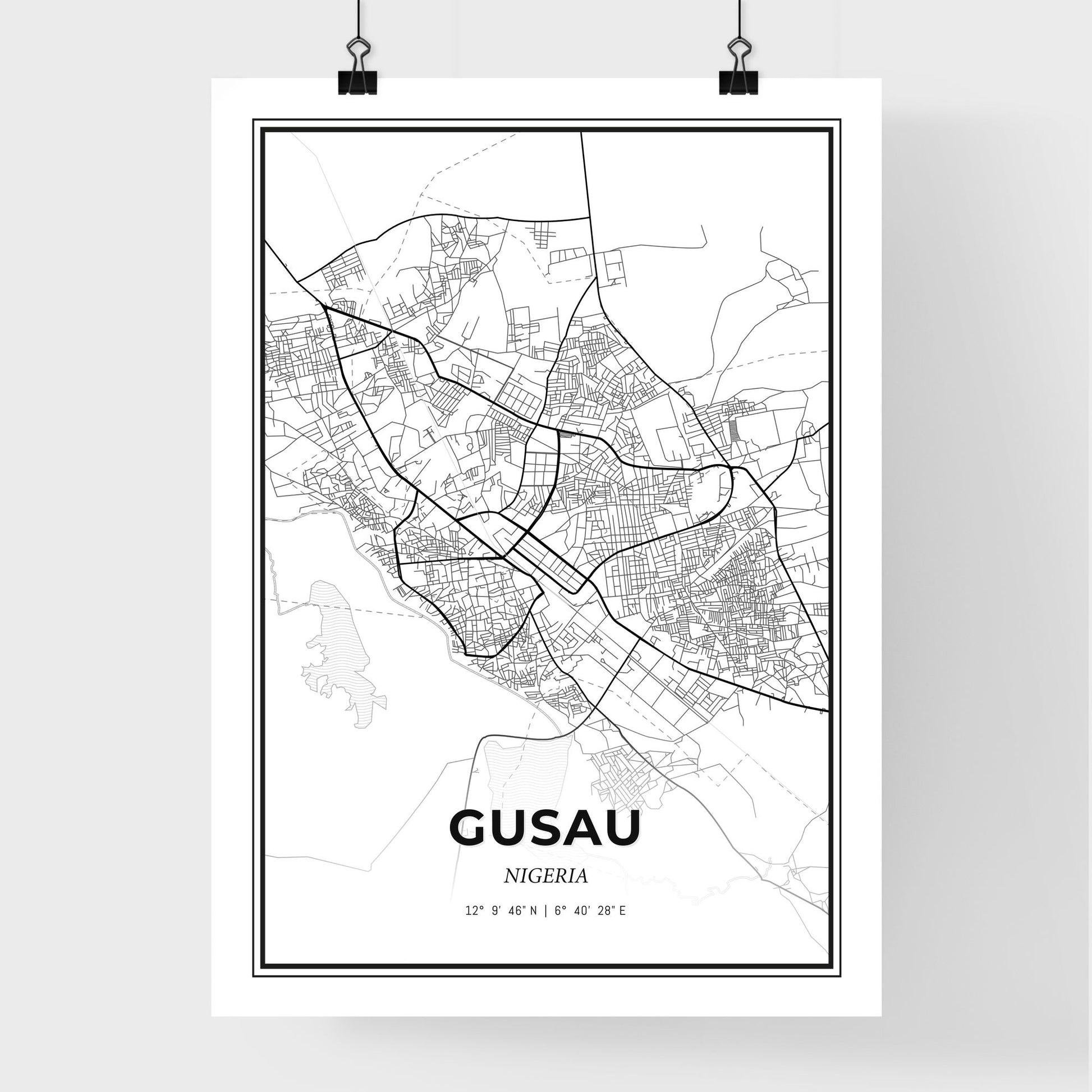 Gusau Nigeria - Premium City Map Poster