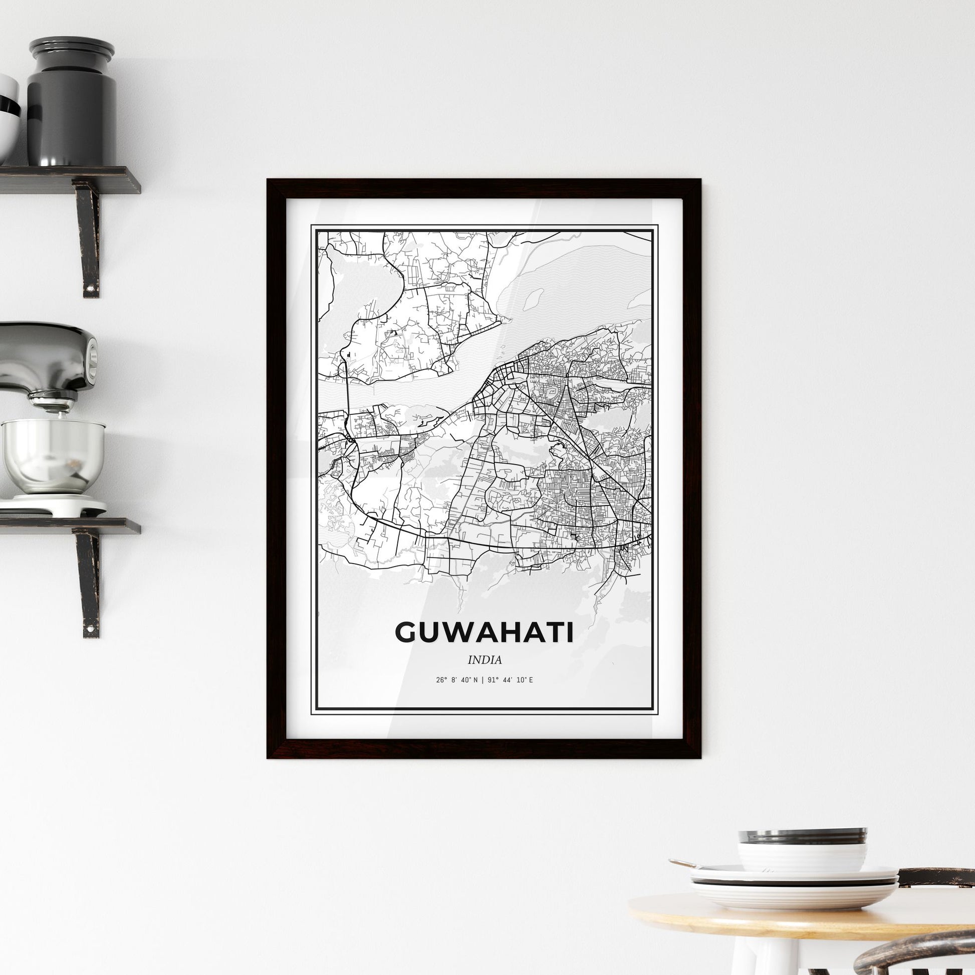 Guwahati India - Minimal City Map