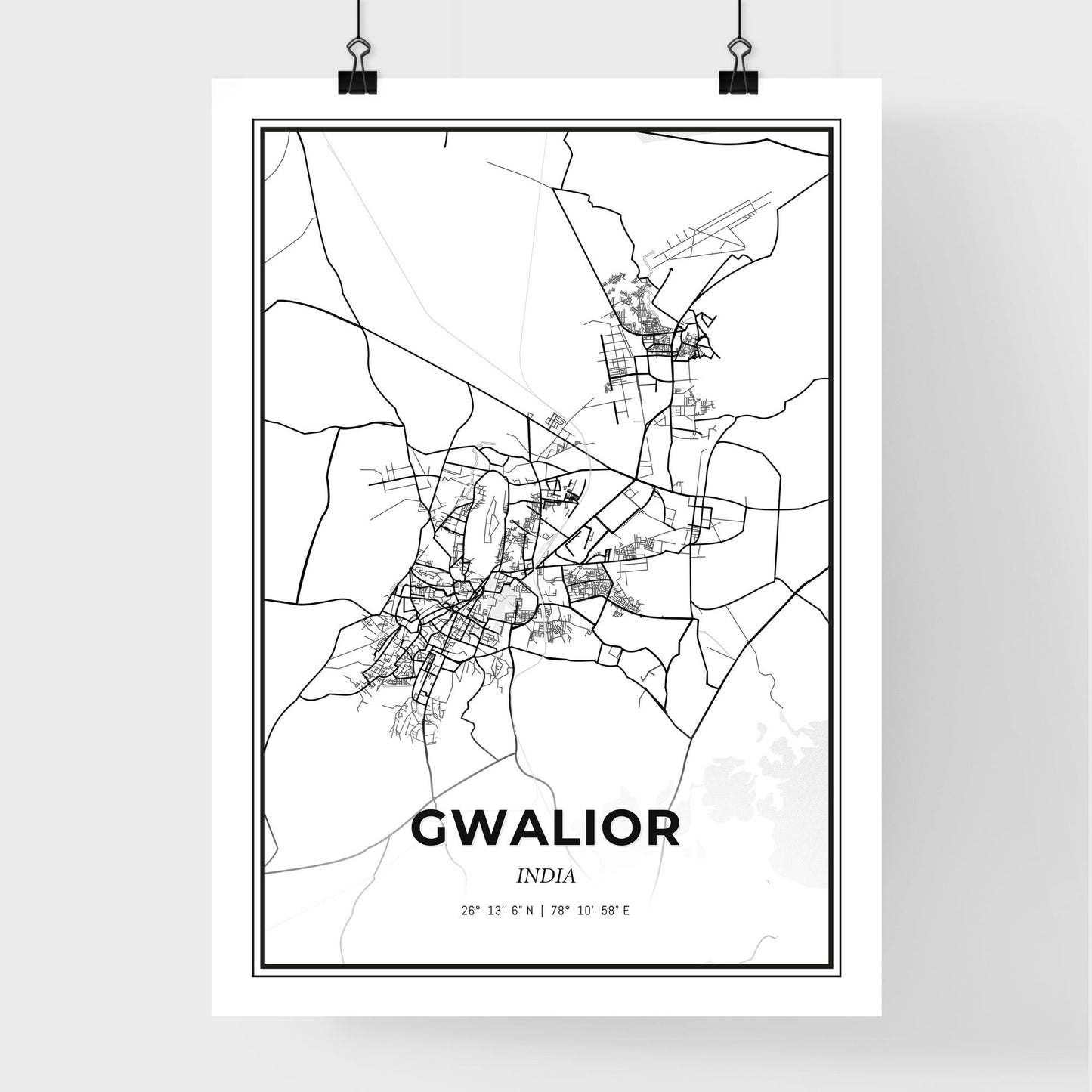 Gwalior India - Premium City Map Poster