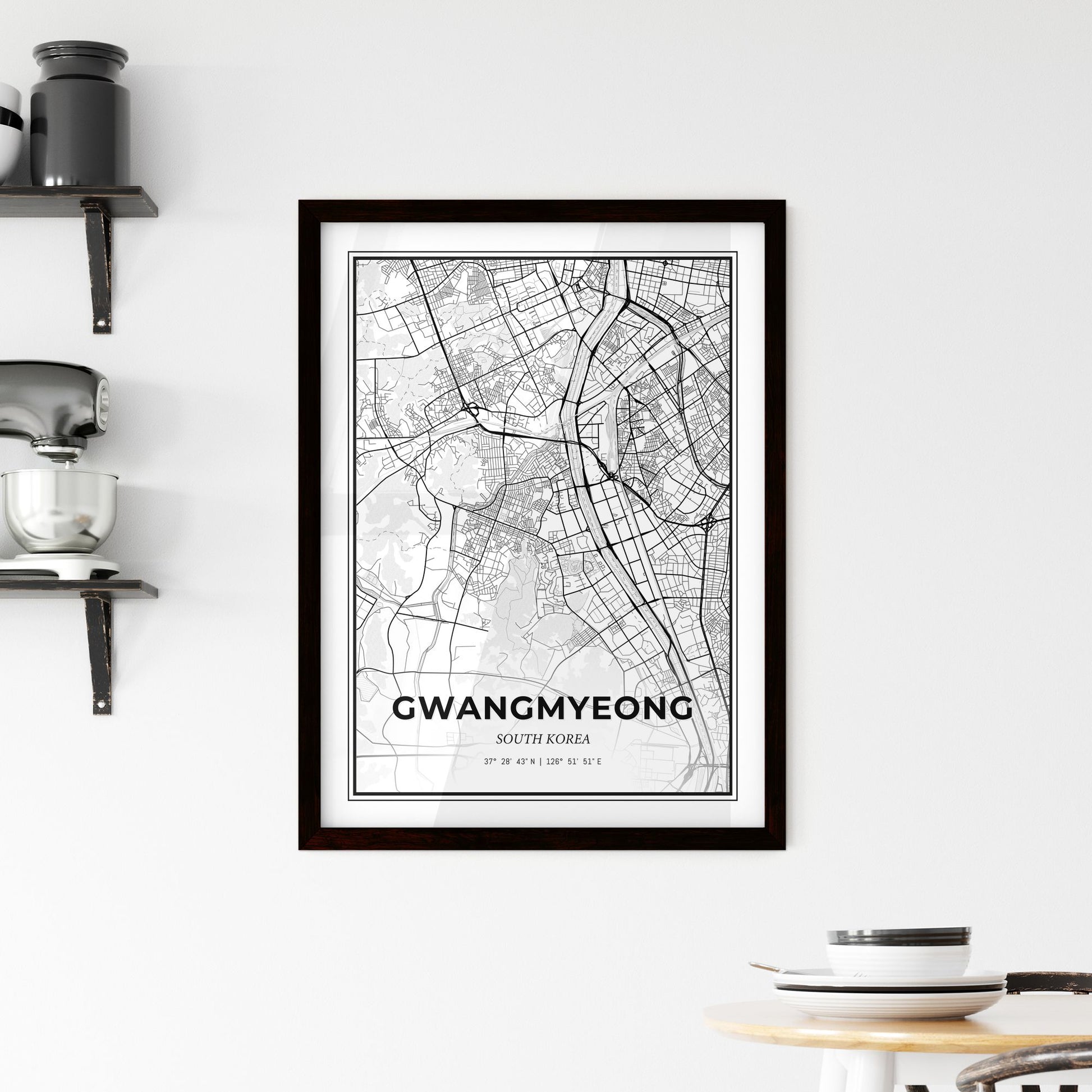 Gwangmyeong South Korea - Minimal City Map