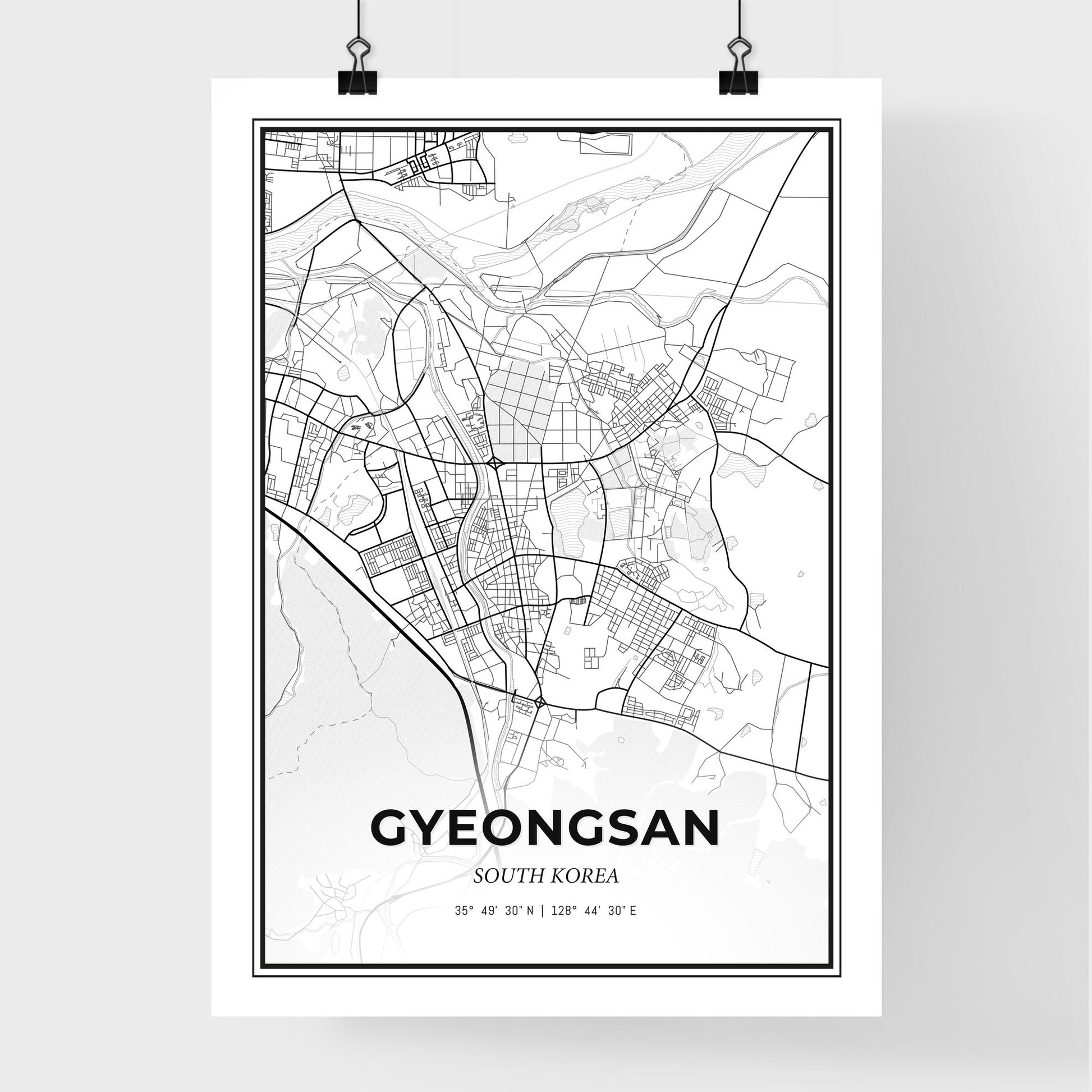 Gyeongsan South Korea - Premium City Map Poster