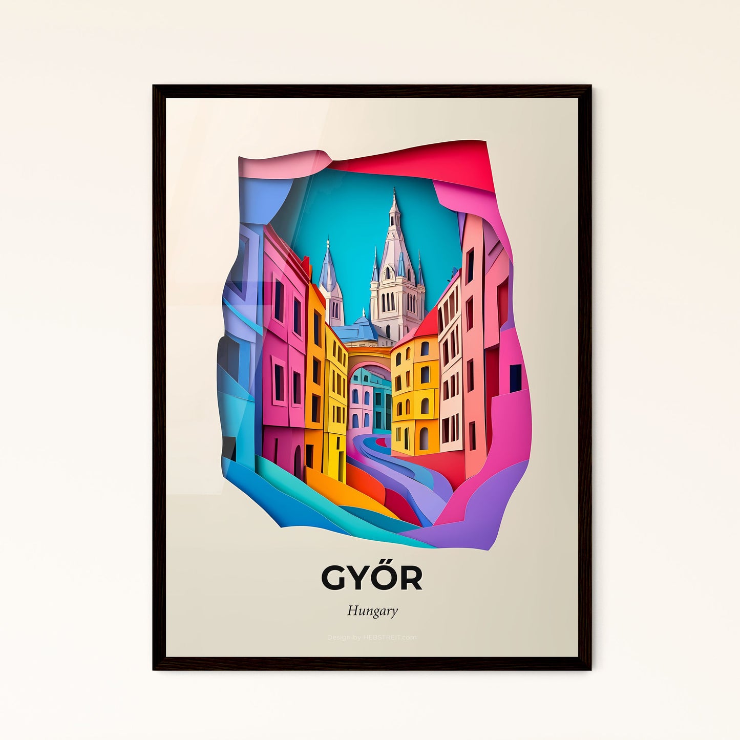 Vivid Győr, Hungary - a colorful city with a church in the background