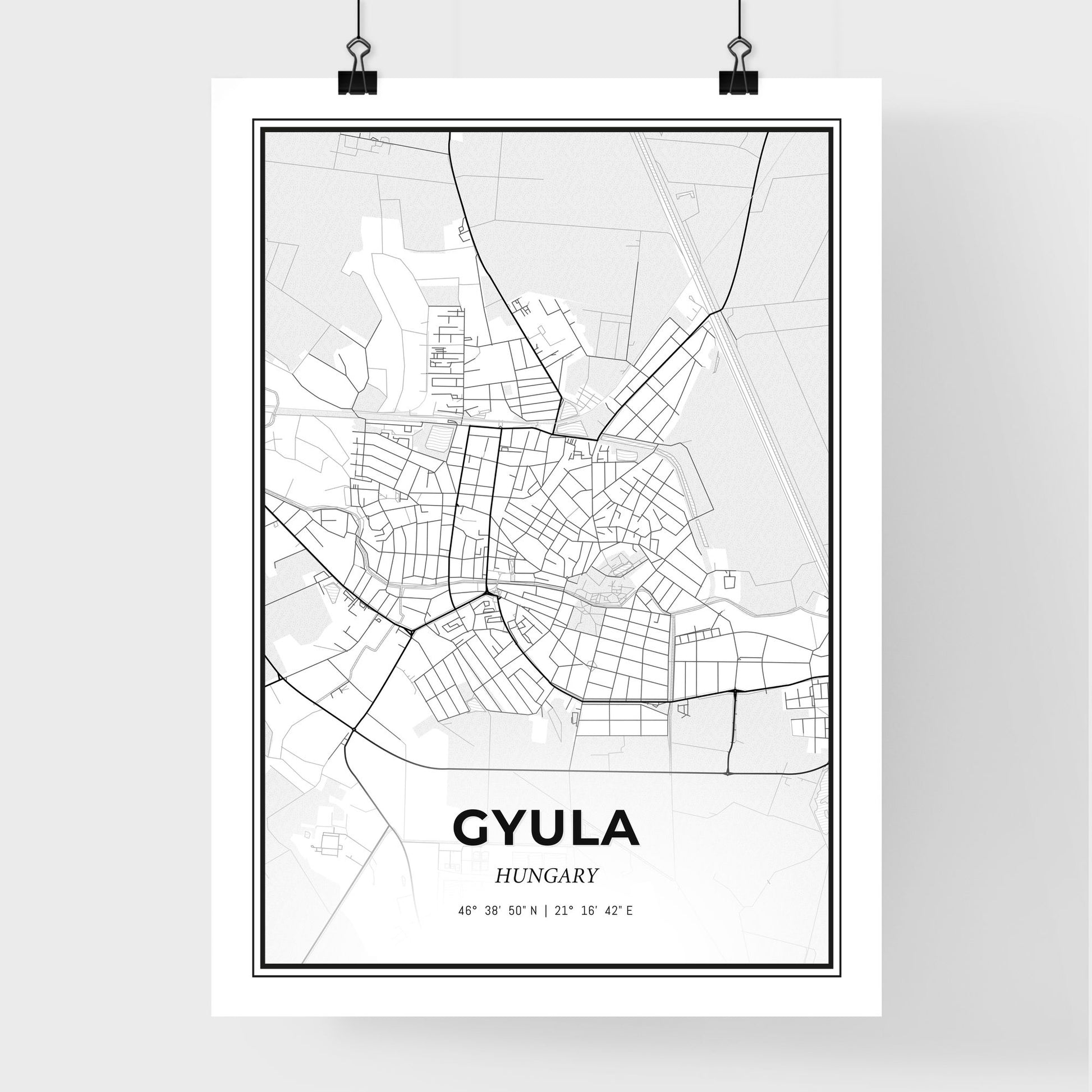 Gyula Hungary - Premium City Map Poster