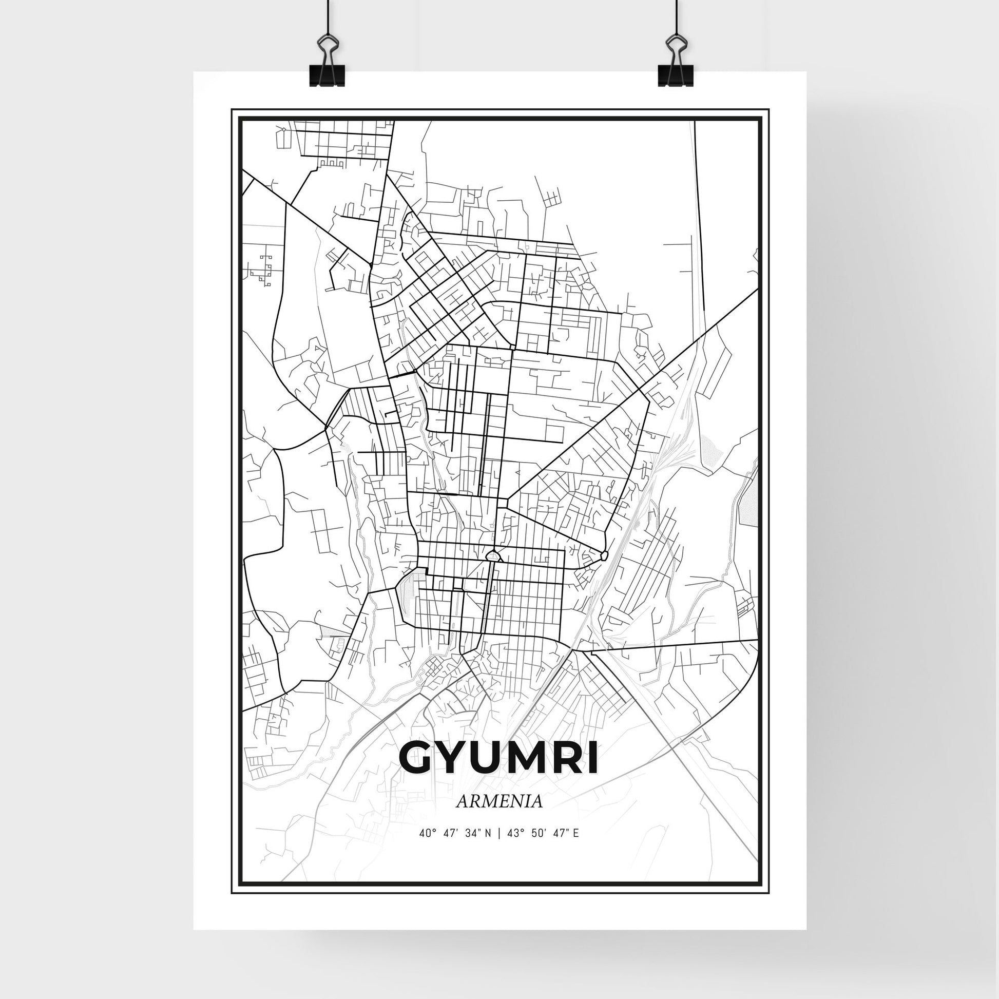 Gyumri Armenia - Premium City Map Poster