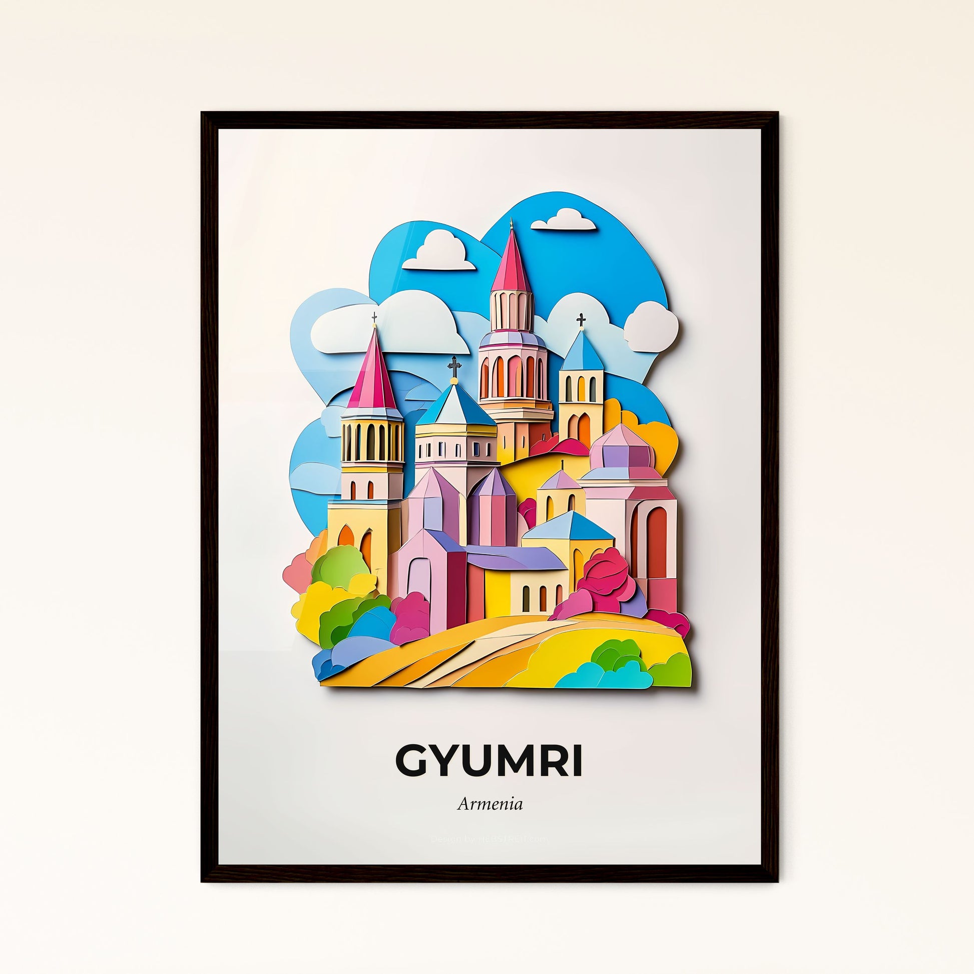 Vivid Gyumri, Armenia - a paper cut of a city with a bridge