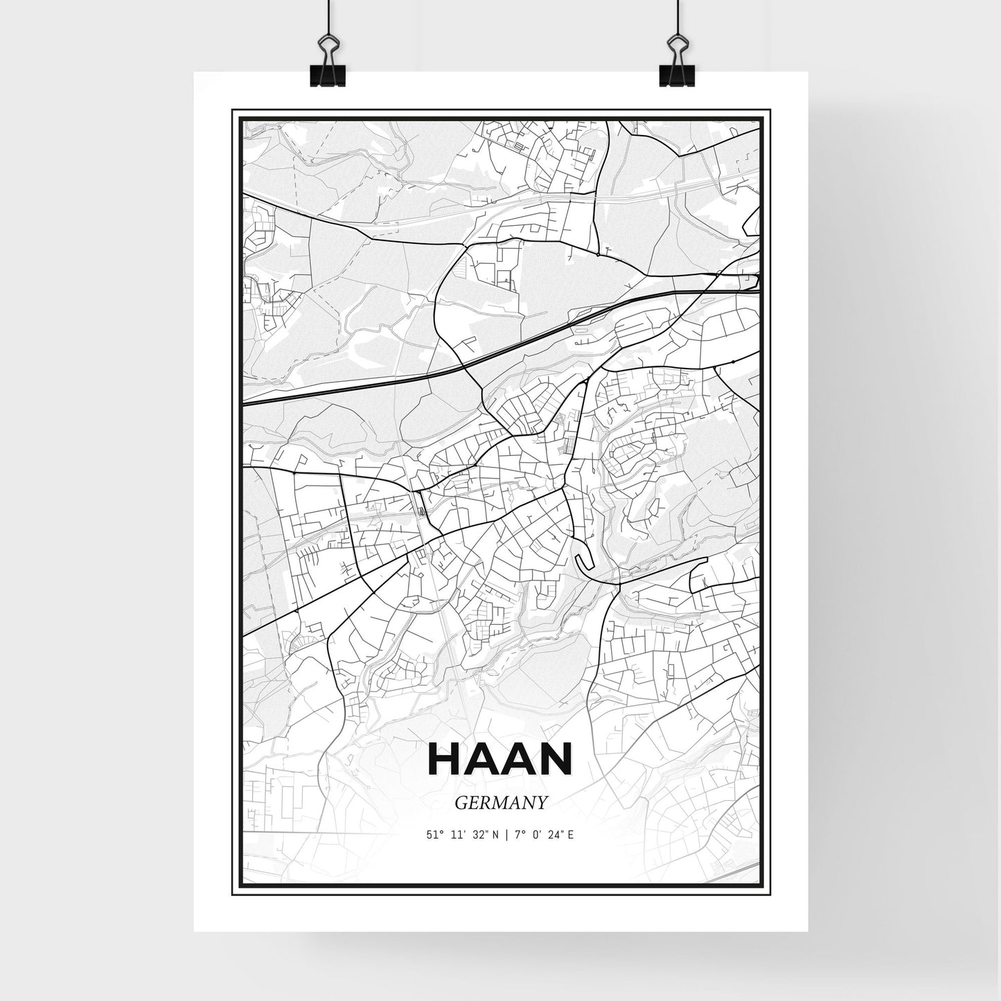 Haan Germany - Premium City Map Poster