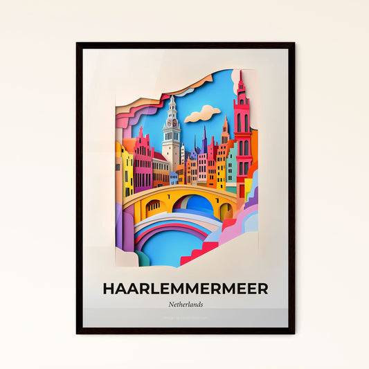 Vivid Haarlemmermeer, Netherlands - a paper cut of a city with a bridge