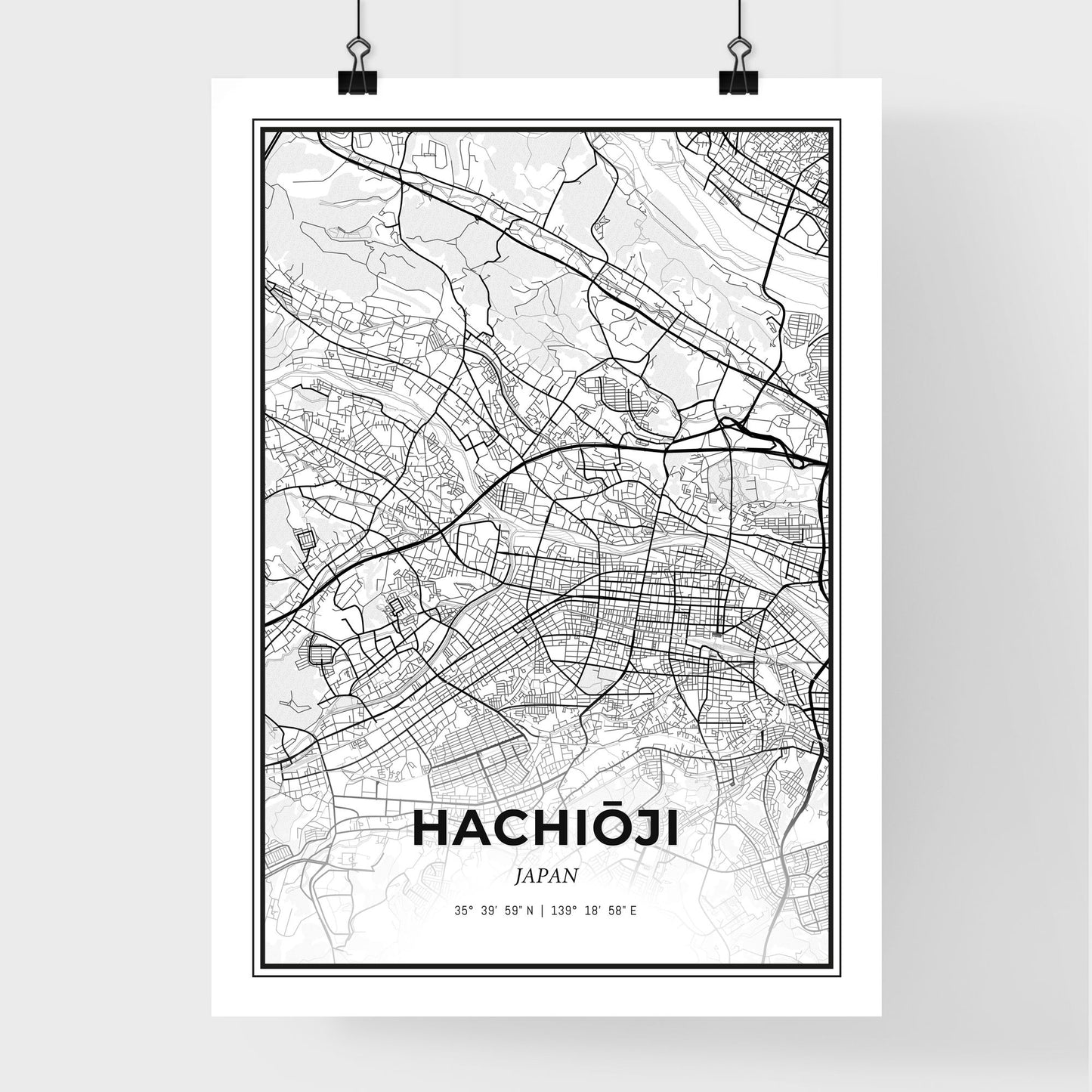 Hachiōji Japan - Premium City Map Poster