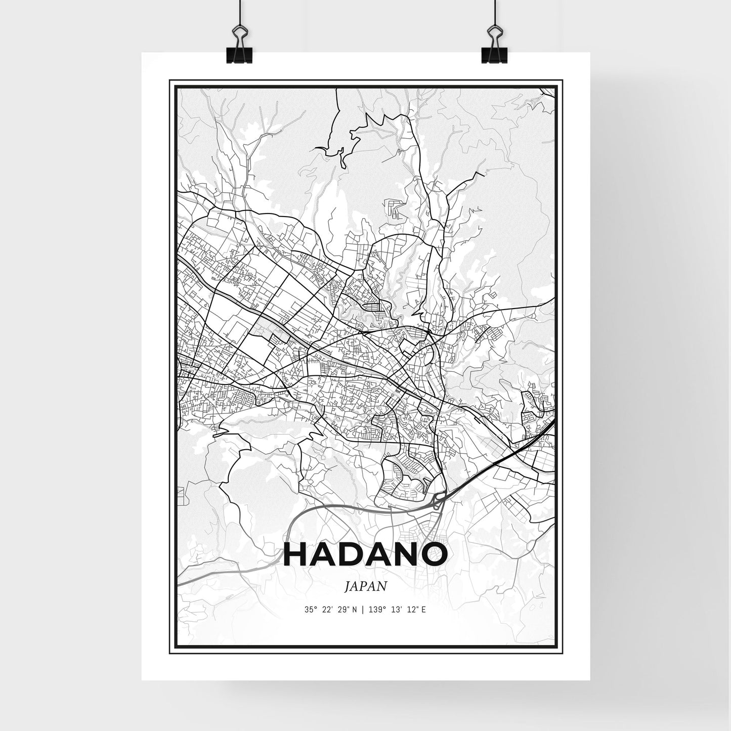 Hadano Japan - Premium City Map Poster