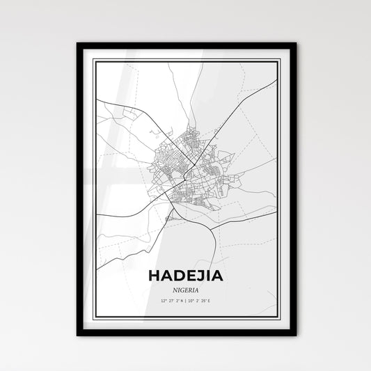 Hadejia Nigeria - Scandinavian Style City Map for Modern Home Decor