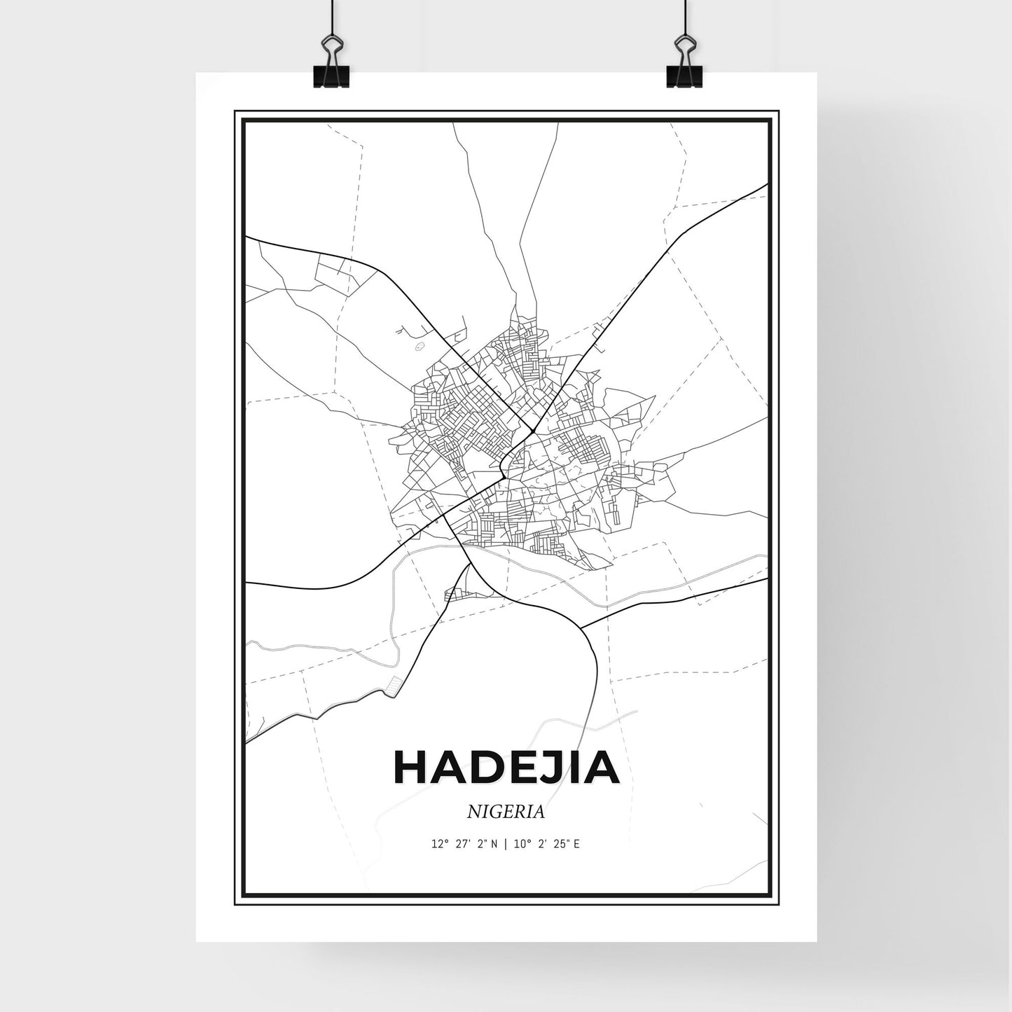 Hadejia Nigeria - Premium City Map Poster