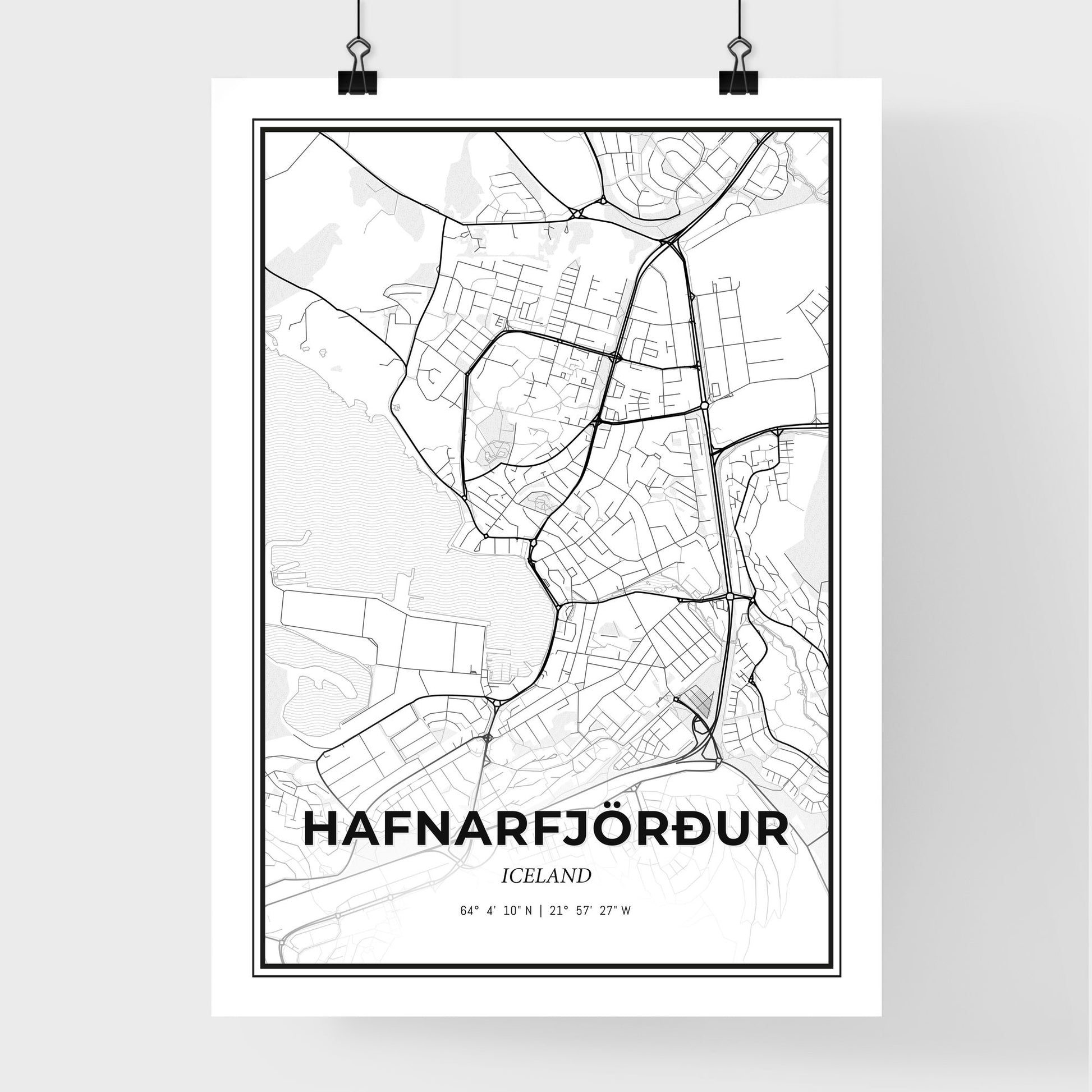 Hafnarfjörður Iceland - Premium City Map Poster