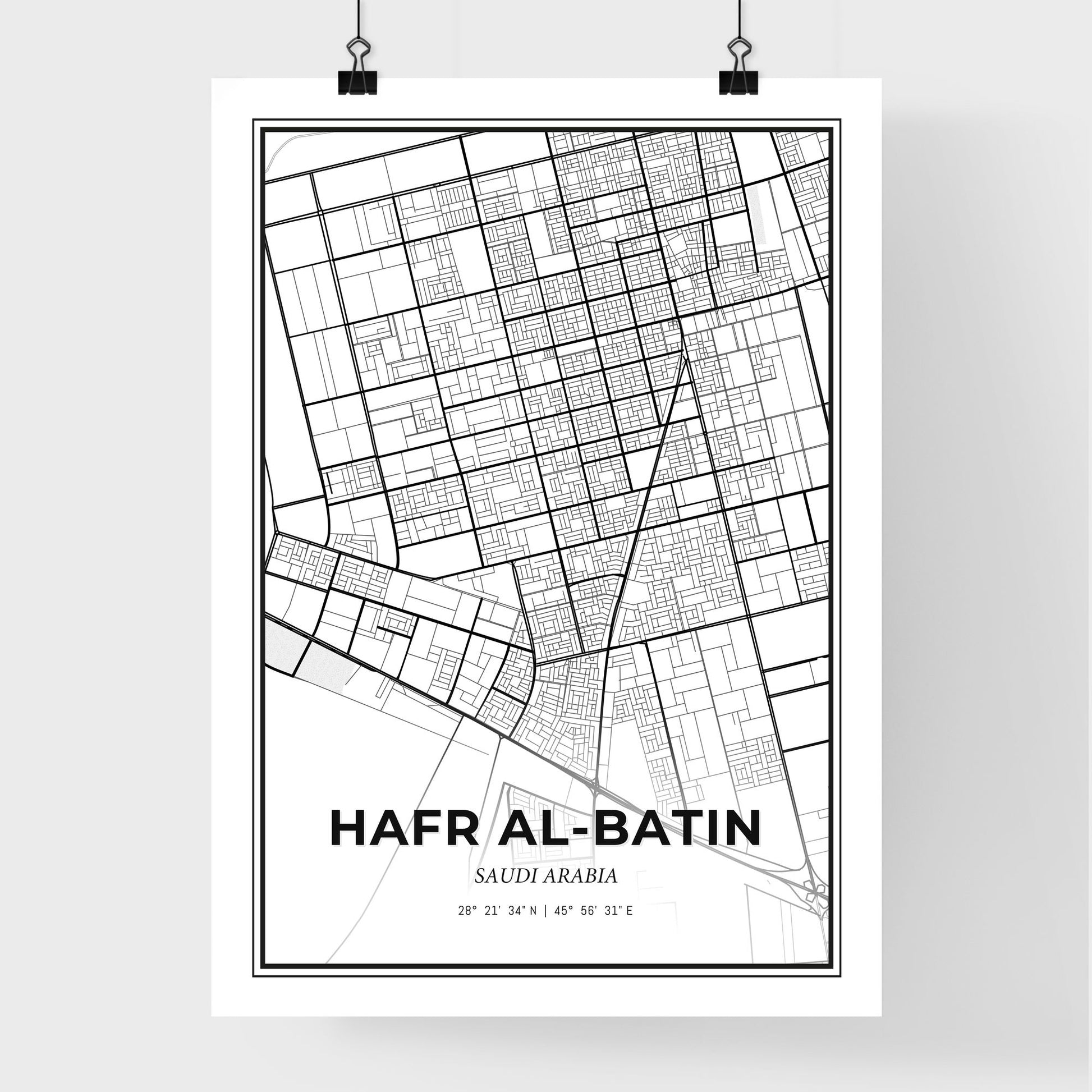 Hafr Al-Batin Saudi Arabia - Premium City Map Poster