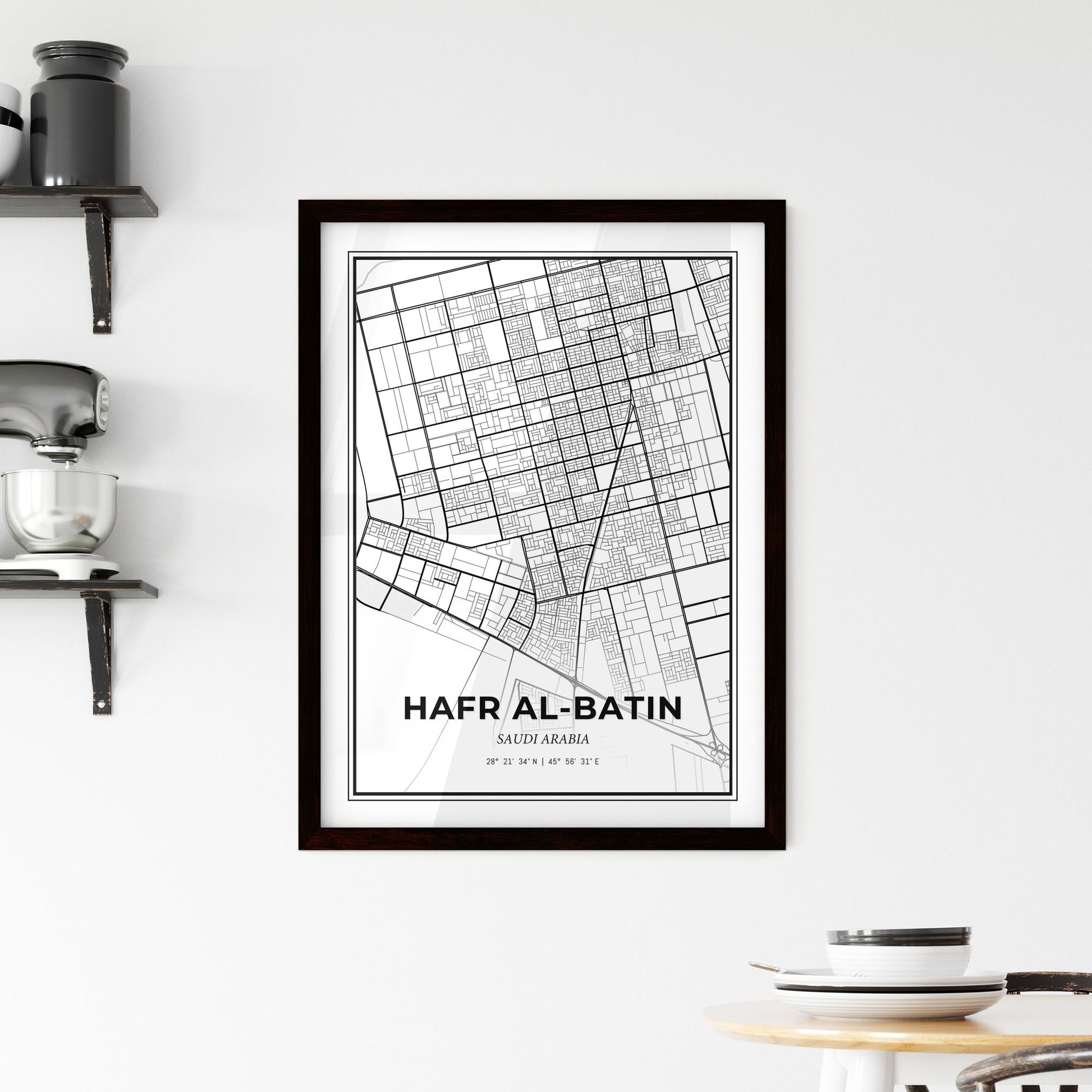 Hafr Al-Batin Saudi Arabia - Minimal City Map