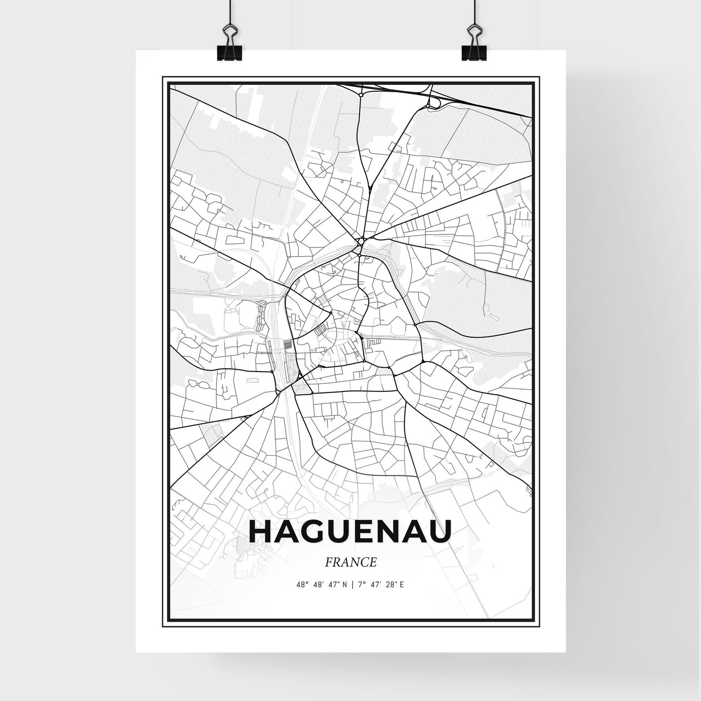 Haguenau France - Premium City Map Poster