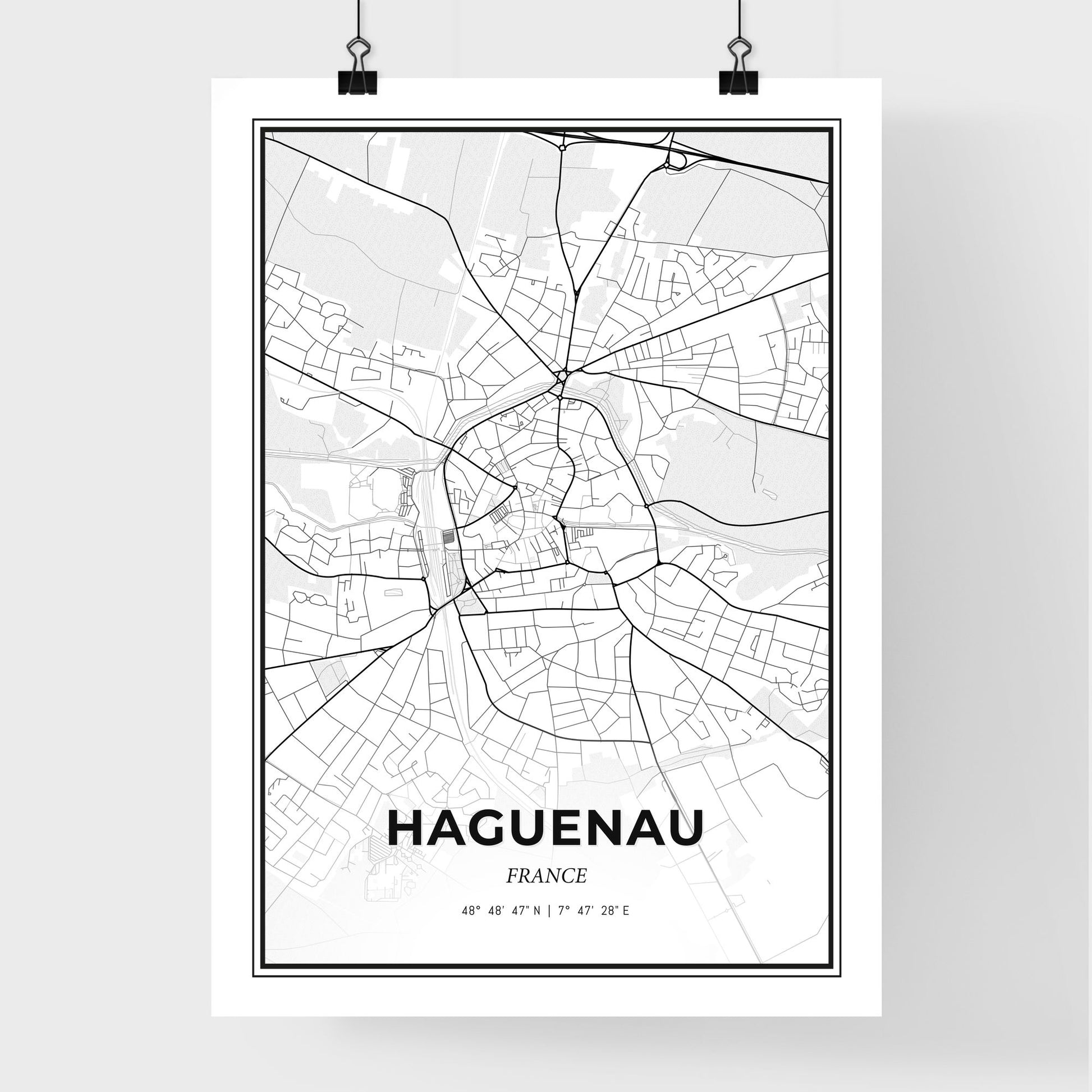 Haguenau France - Premium City Map Poster