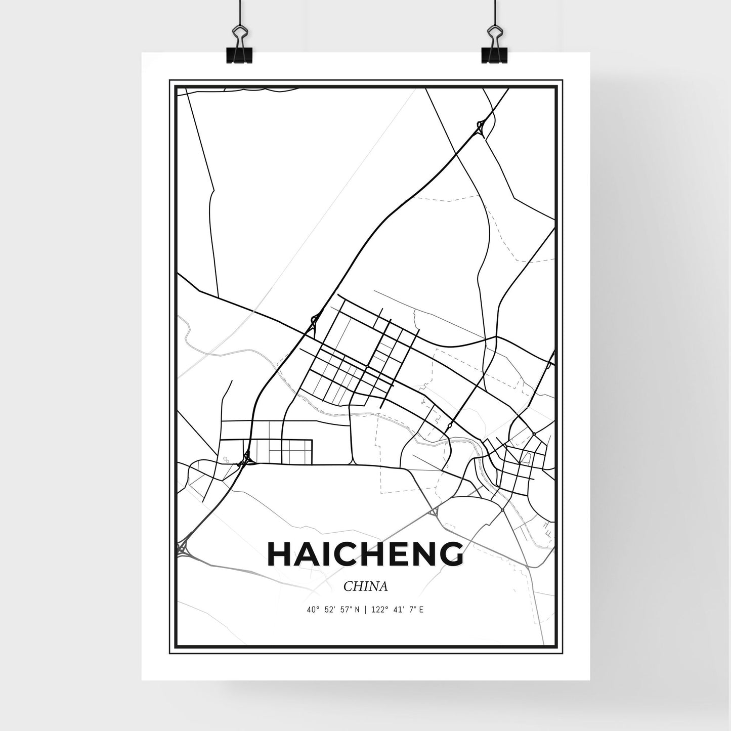 Haicheng China - Premium City Map Poster