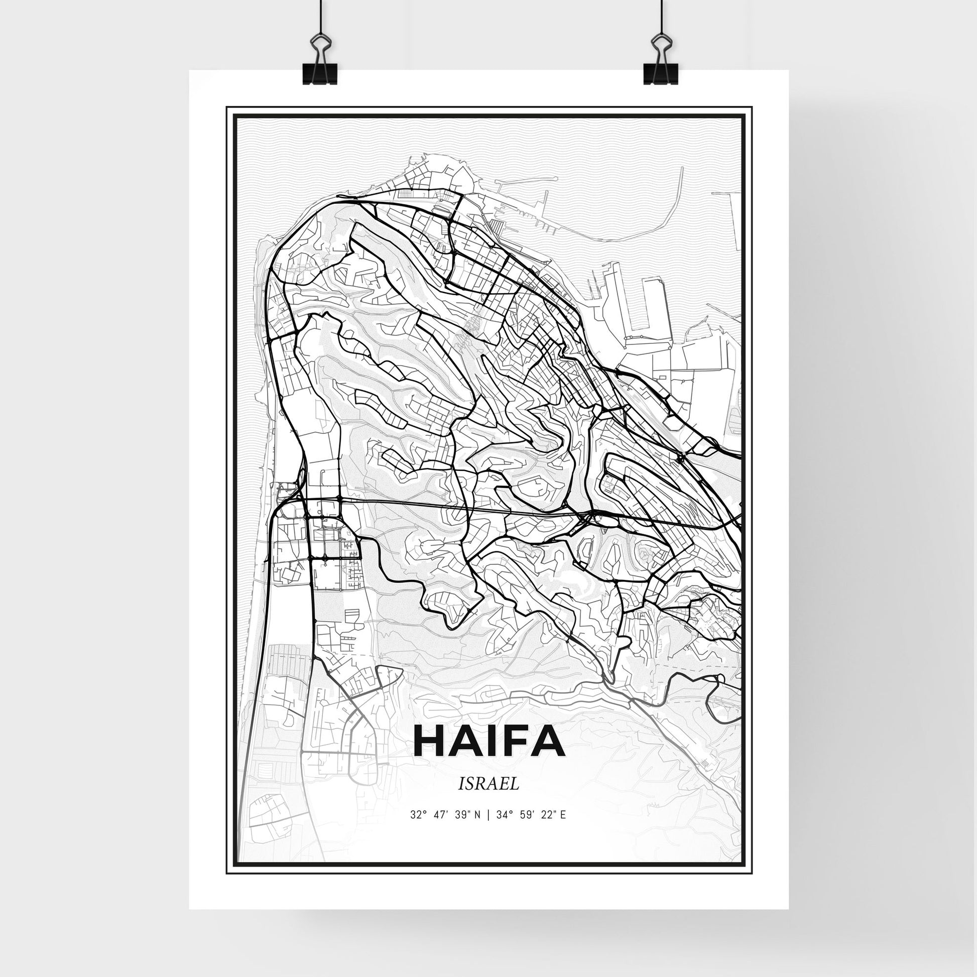 Haifa Israel - Premium City Map Poster