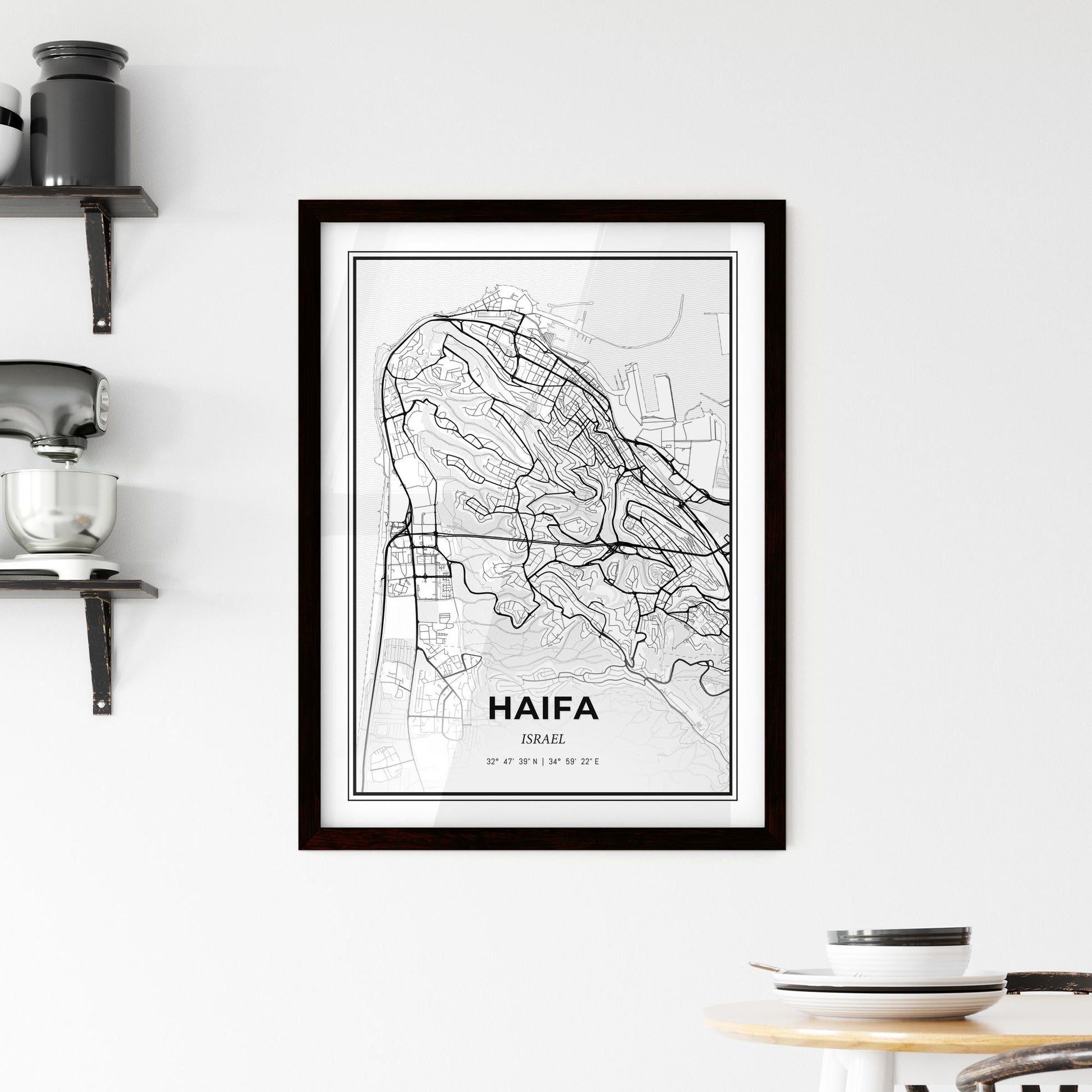 Haifa Israel - Minimal City Map