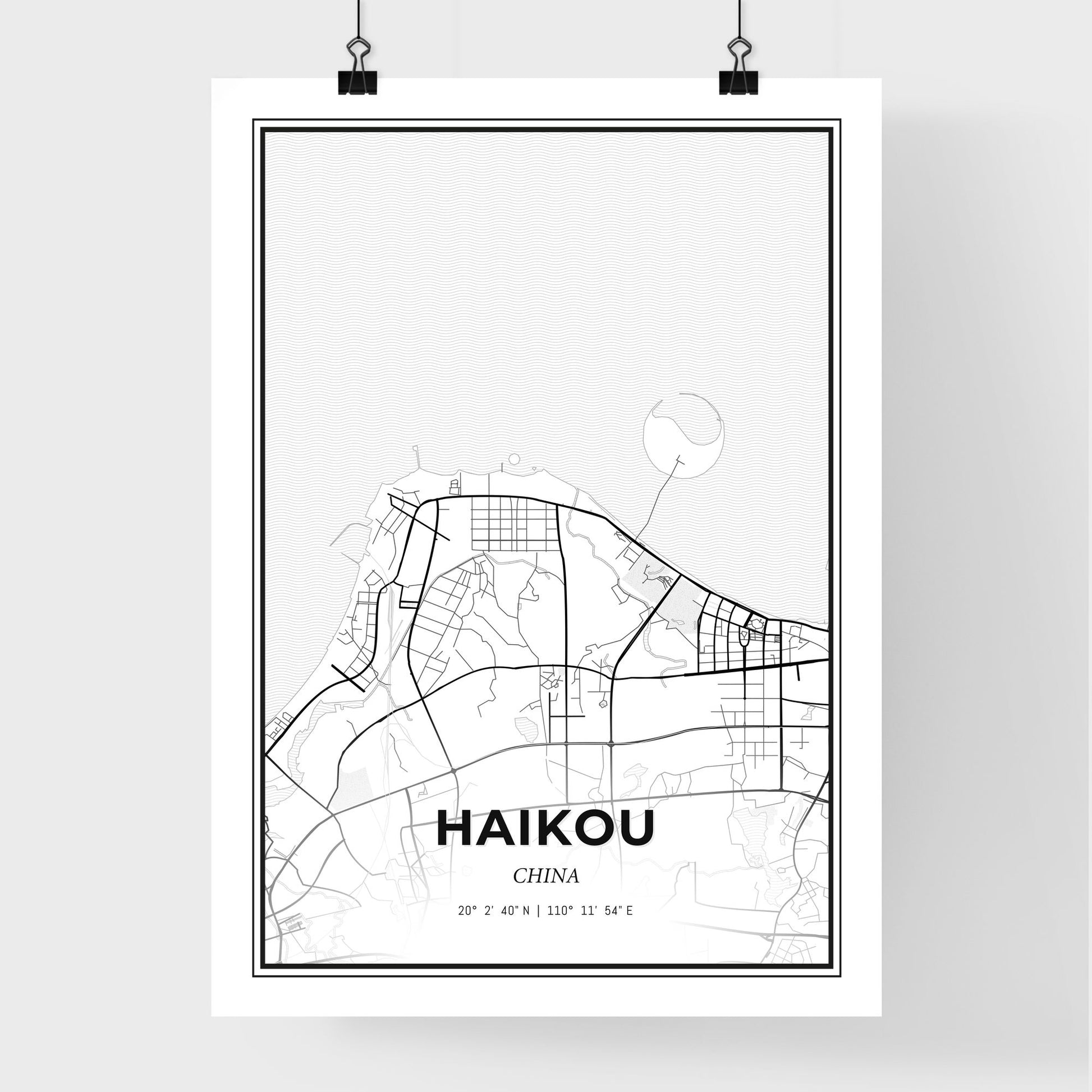 Haikou China - Premium City Map Poster