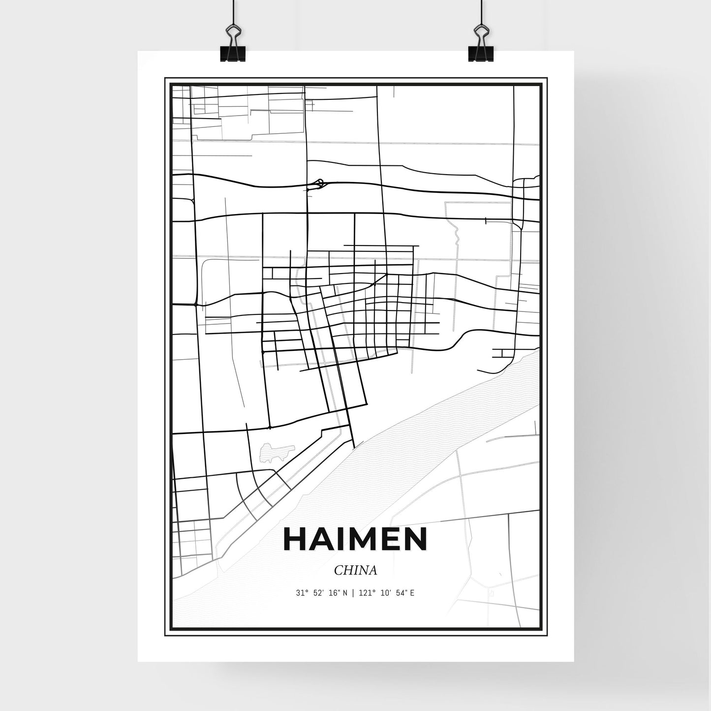 Haimen China - Premium City Map Poster