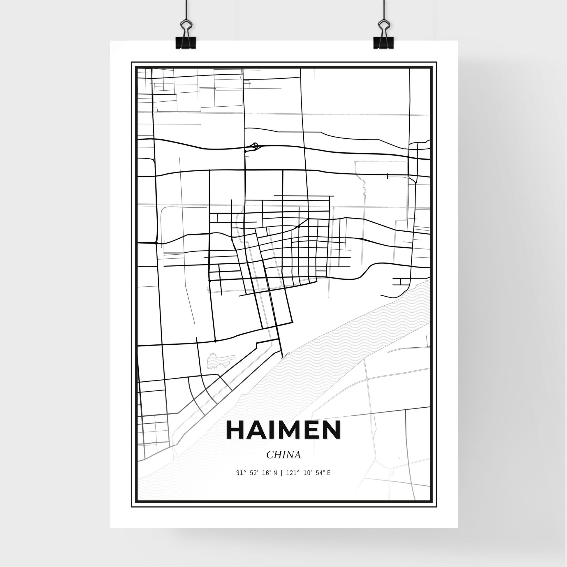 Haimen China - Premium City Map Poster