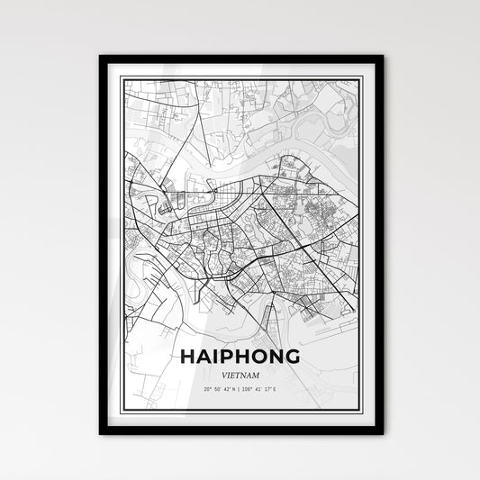 Haiphong Vietnam - Scandinavian Style City Map for Modern Home Decor