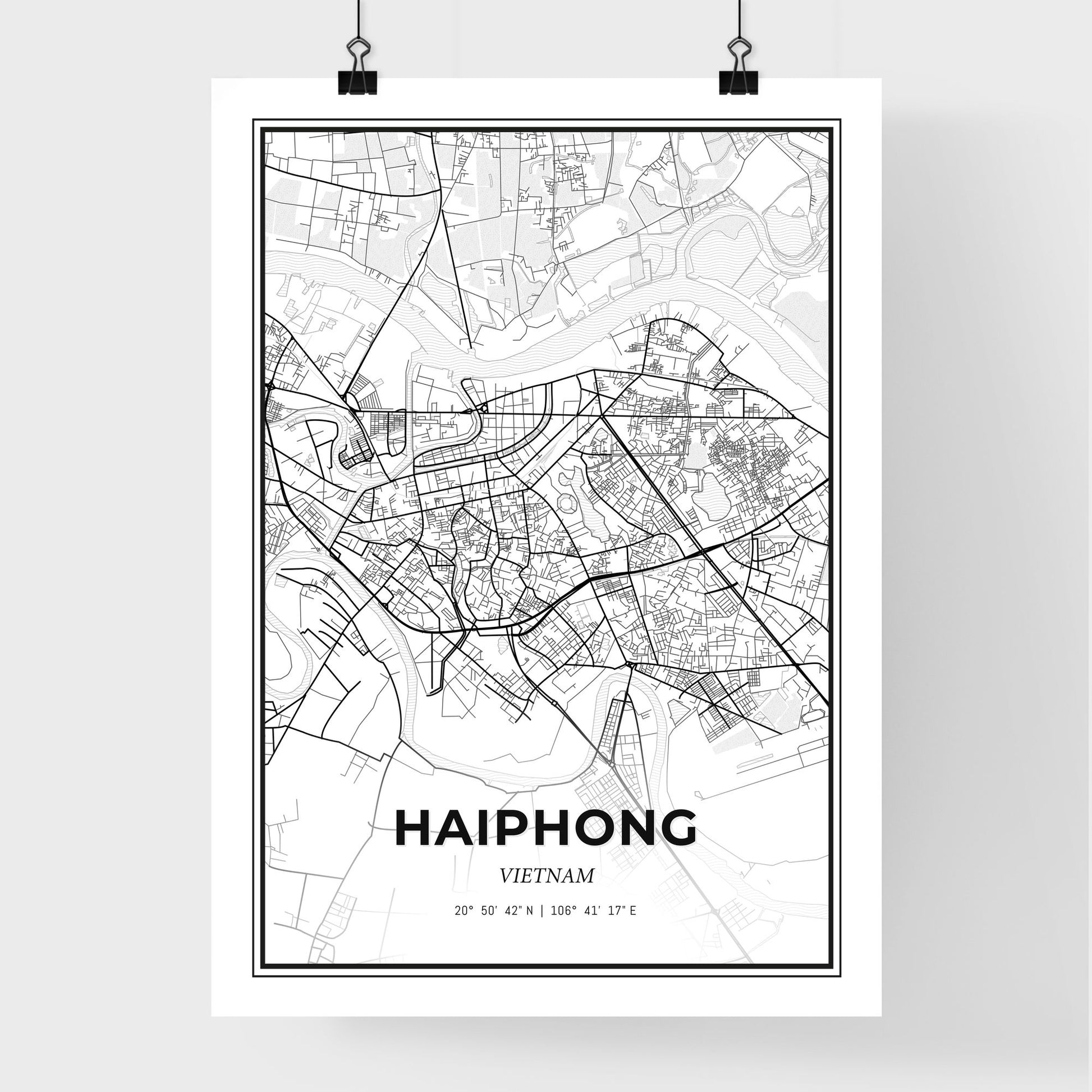 Haiphong Vietnam - Premium City Map Poster