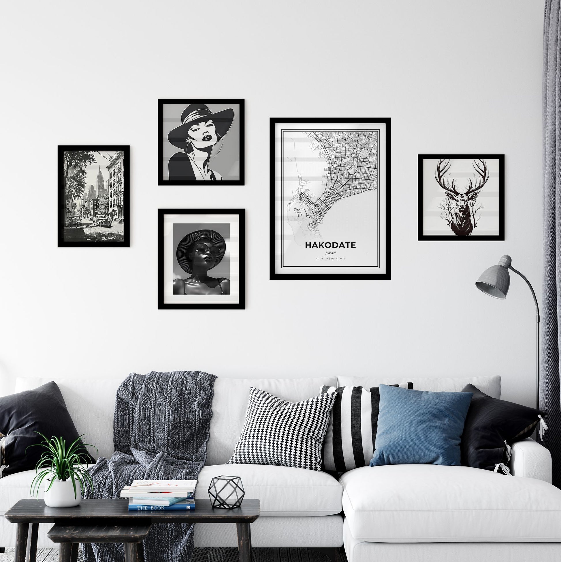 Hakodate Japan - Minimal City Map Interior