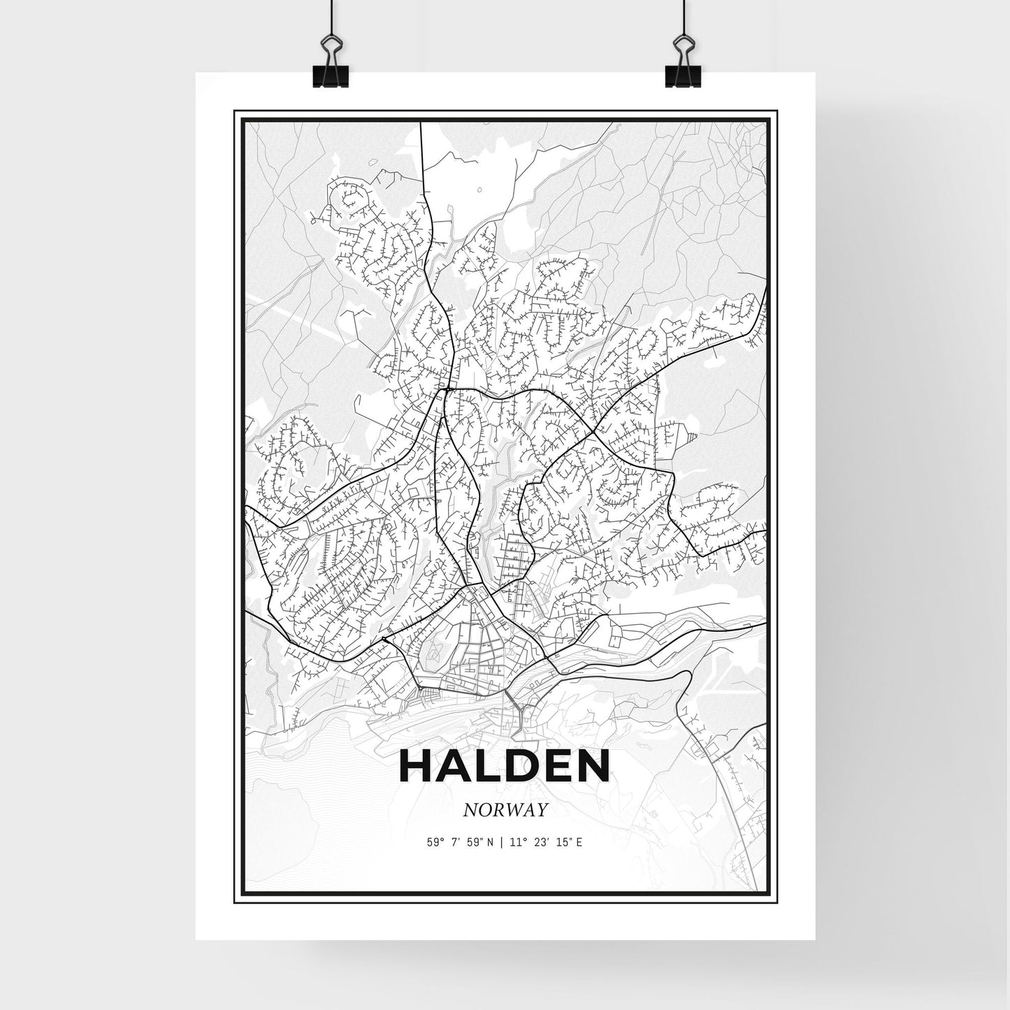 Halden Norway - Premium City Map Poster