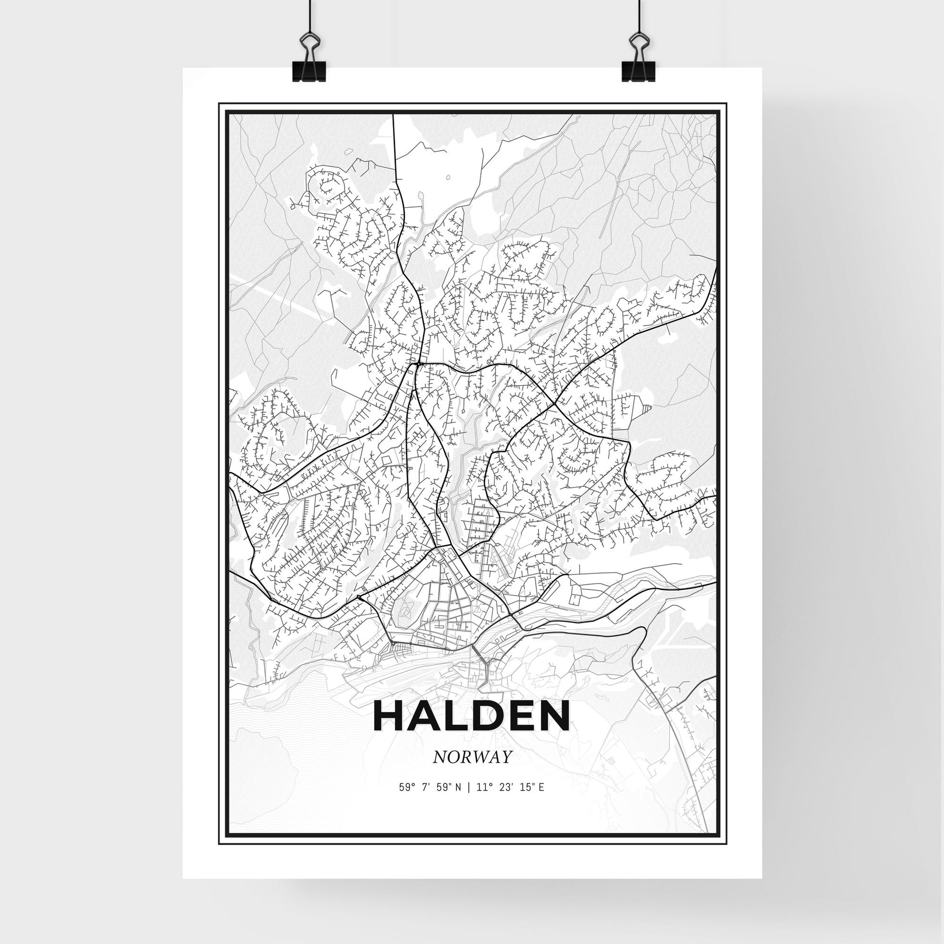 Halden Norway - Premium City Map Poster