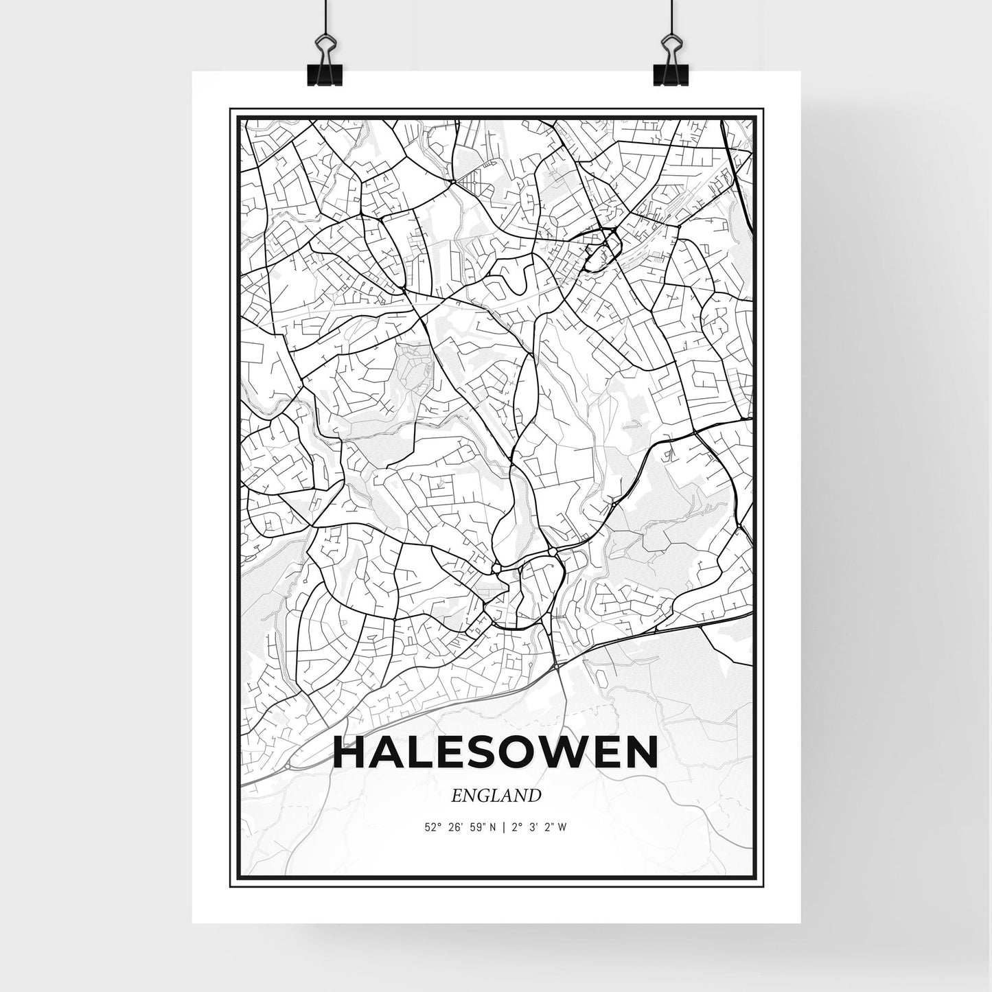 Halesowen England - Premium City Map Poster